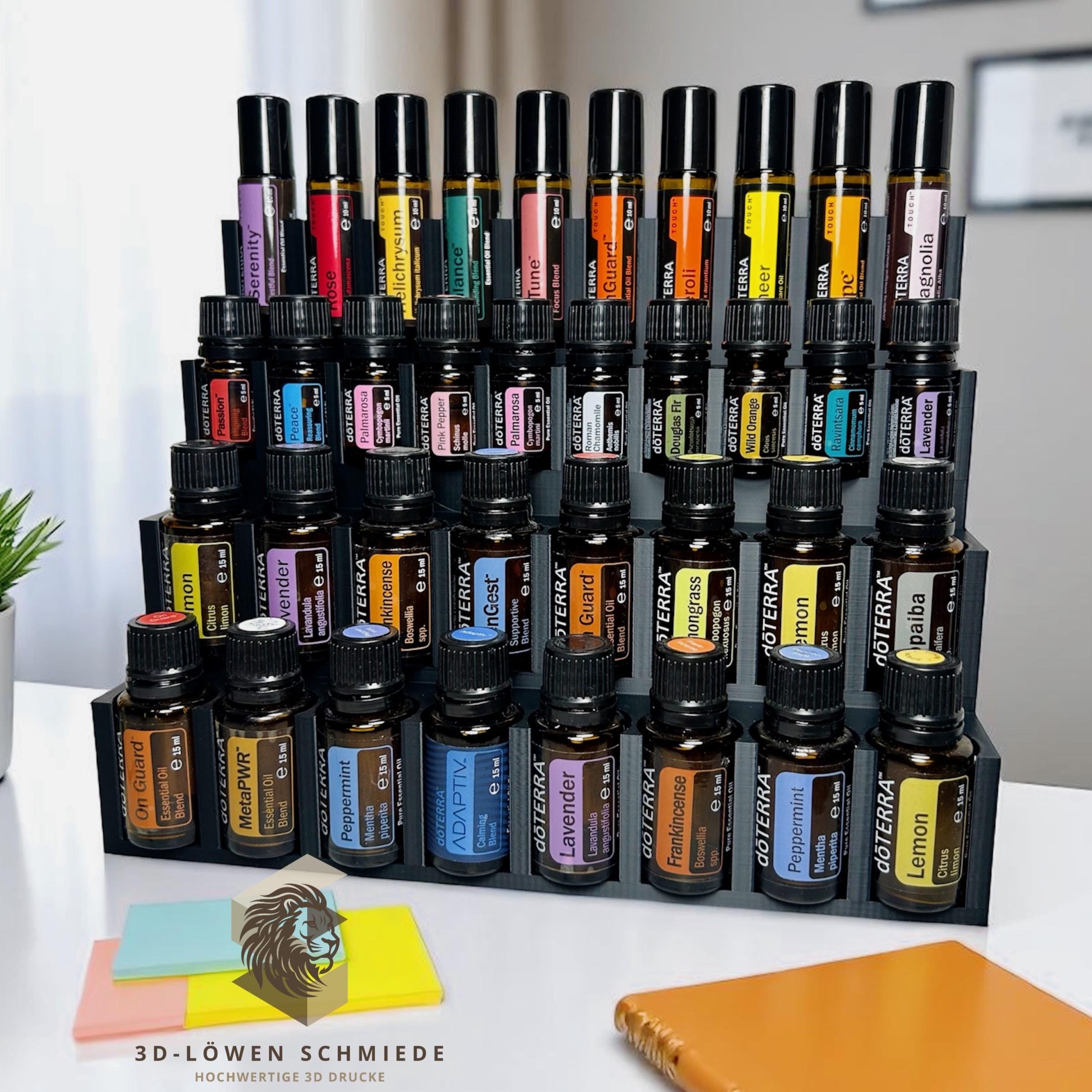 doTERRA Aufsteller XXL für 15ml / 10ml / 5ml Ätherische Öl Flaschen mit Sichtfenster auf die Öle, Stilvoll - Aufbewahrung - Geschenkidee