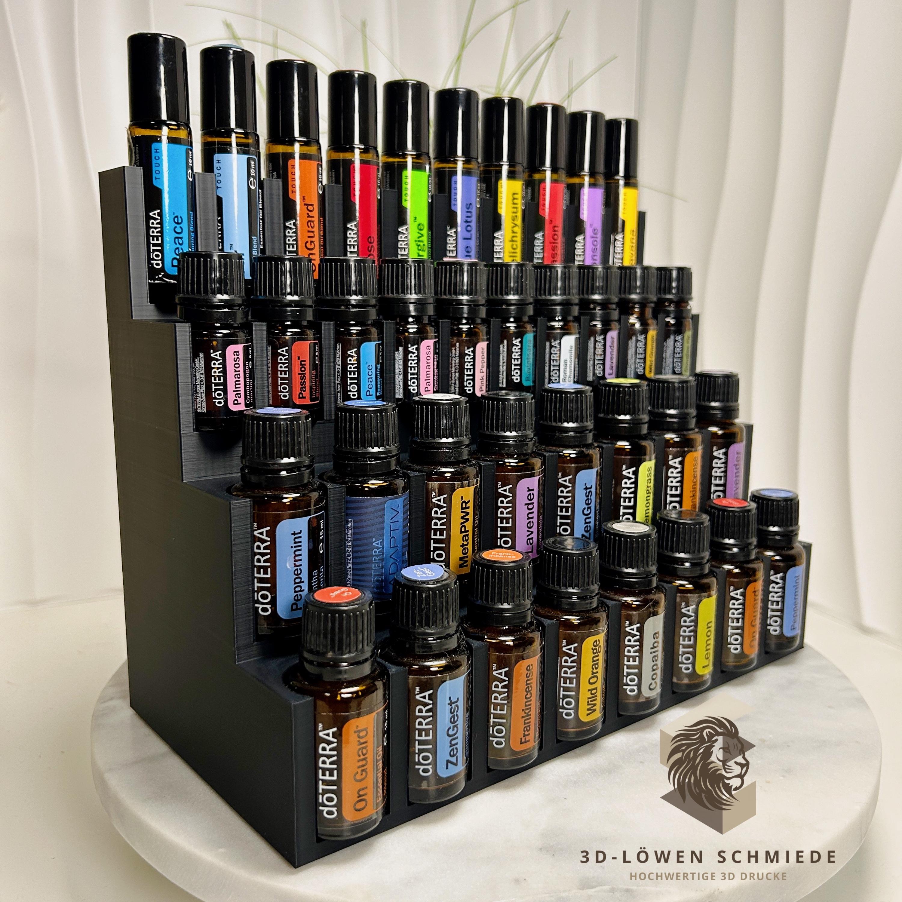 doTERRA Aufsteller XXL für 15ml / 10ml / 5ml Ätherische Öl Flaschen mit Sichtfenster auf die Öle, Stilvoll - Aufbewahrung - Geschenkidee
