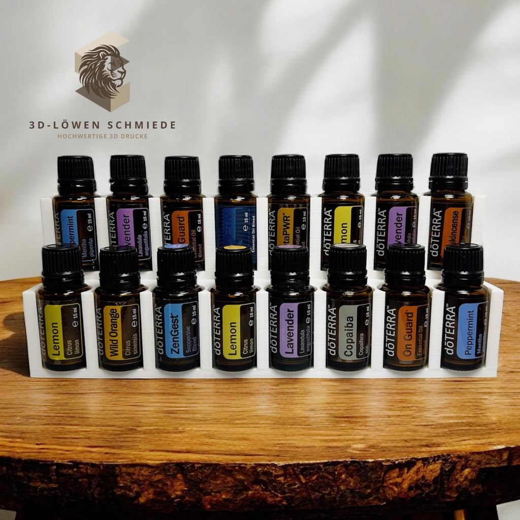 doTERRA Aufsteller für bis zu 32x 15ml Ätherische Öl Flaschen mit Sichtfenster auf die Öle, Stilvoll - Aufbewahrung - Geschenkidee