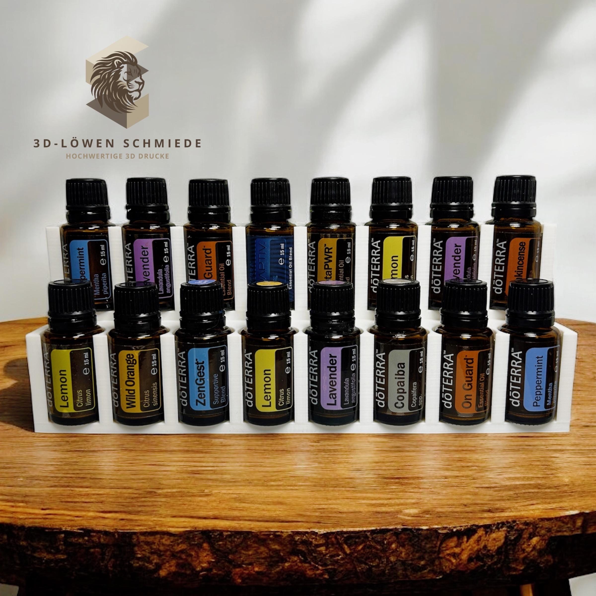 doTERRA Aufsteller für bis zu 32x 15ml Ätherische Öl Flaschen mit Sichtfenster auf die Öle, Stilvoll - Aufbewahrung - Geschenkidee