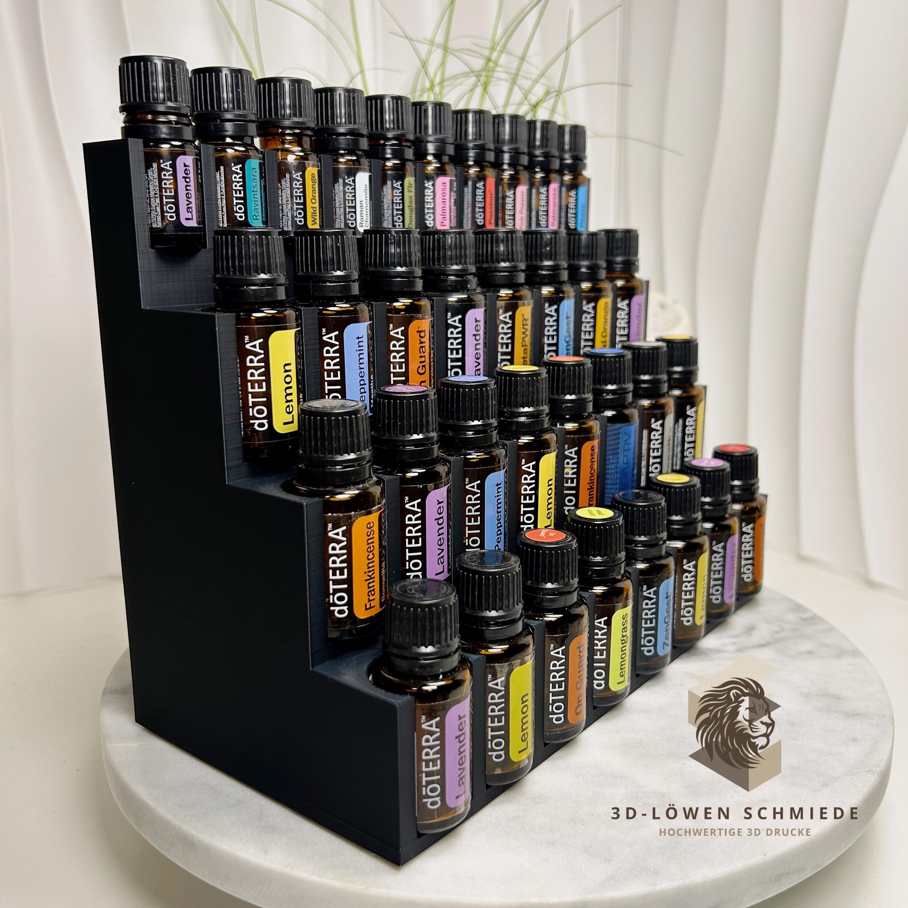 doTERRA Aufsteller XXL 24x 15ml u. 10x 5ml Ätherische Öl Flaschen mit Sichtfenster auf die Öle, Stilvoll - Aufbewahrung - Geschenkidee