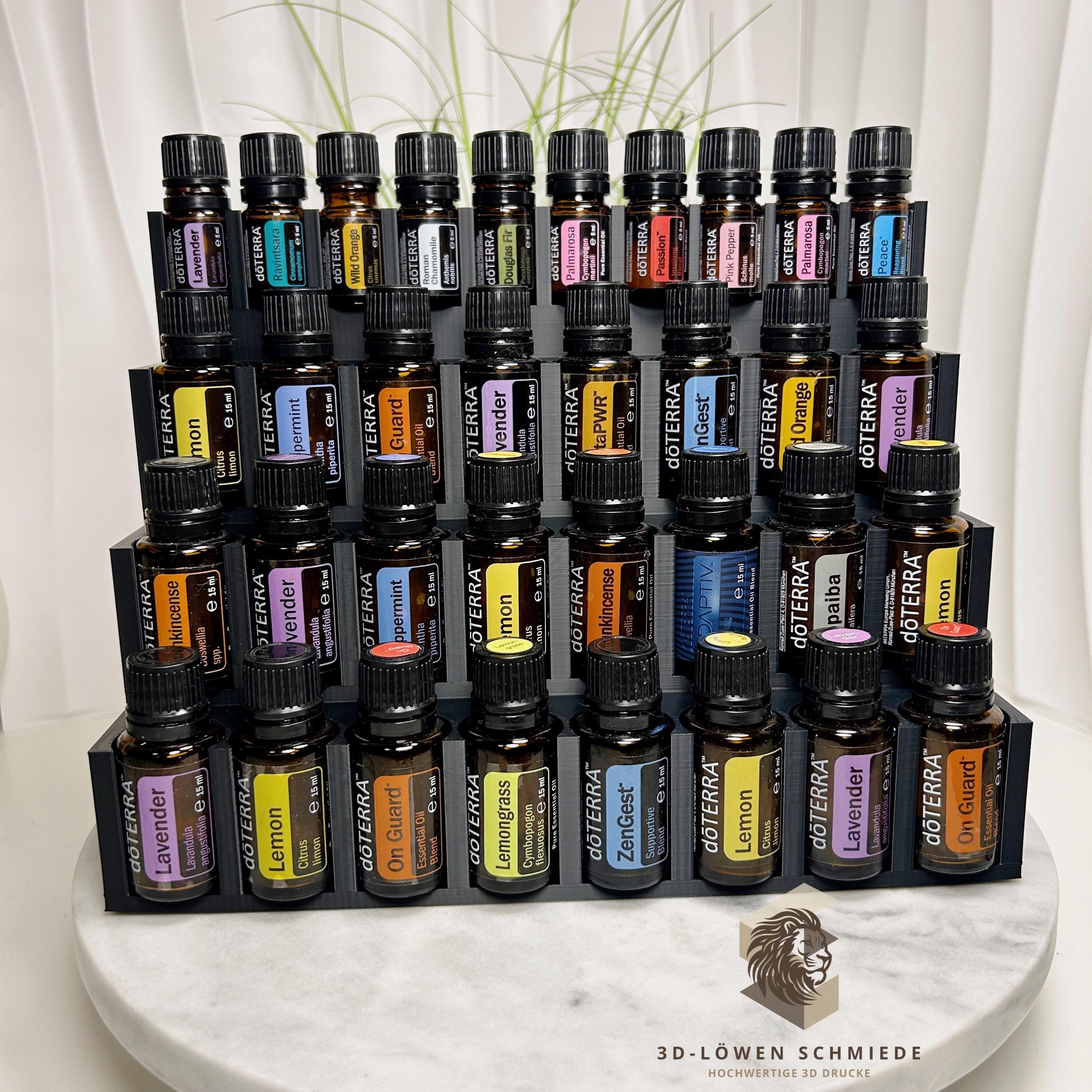 doTERRA Aufsteller XXL 24x 15ml u. 10x 5ml Ätherische Öl Flaschen mit Sichtfenster auf die Öle, Stilvoll - Aufbewahrung - Geschenkidee