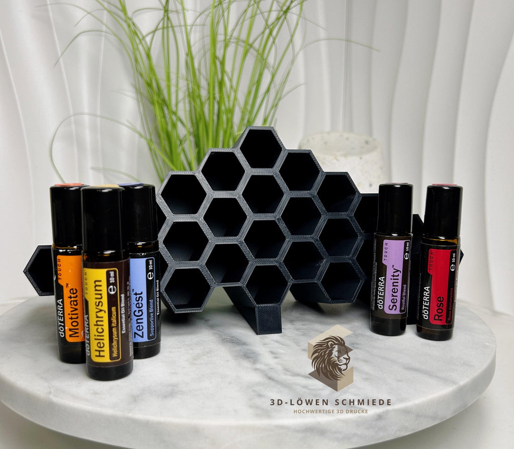 doTERRA Aufsteller Waben Design für 26x 10ml Ätherische Öle Touch Roll-On‘s kompakt und platzsparende Aufbewahrungs möglichkeit, Organizer