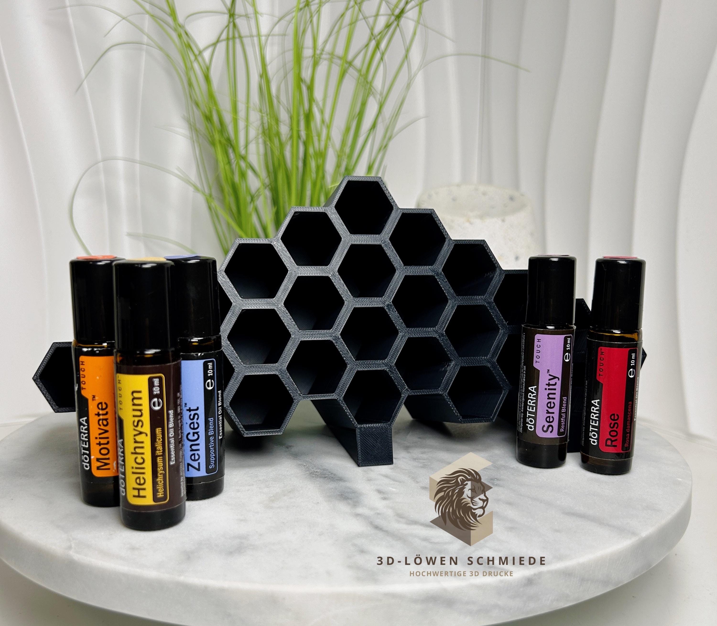 doTERRA Aufsteller Waben Design für 26x 10ml Ätherische Öle Touch Roll-On‘s kompakt und platzsparende Aufbewahrungs möglichkeit, Organizer