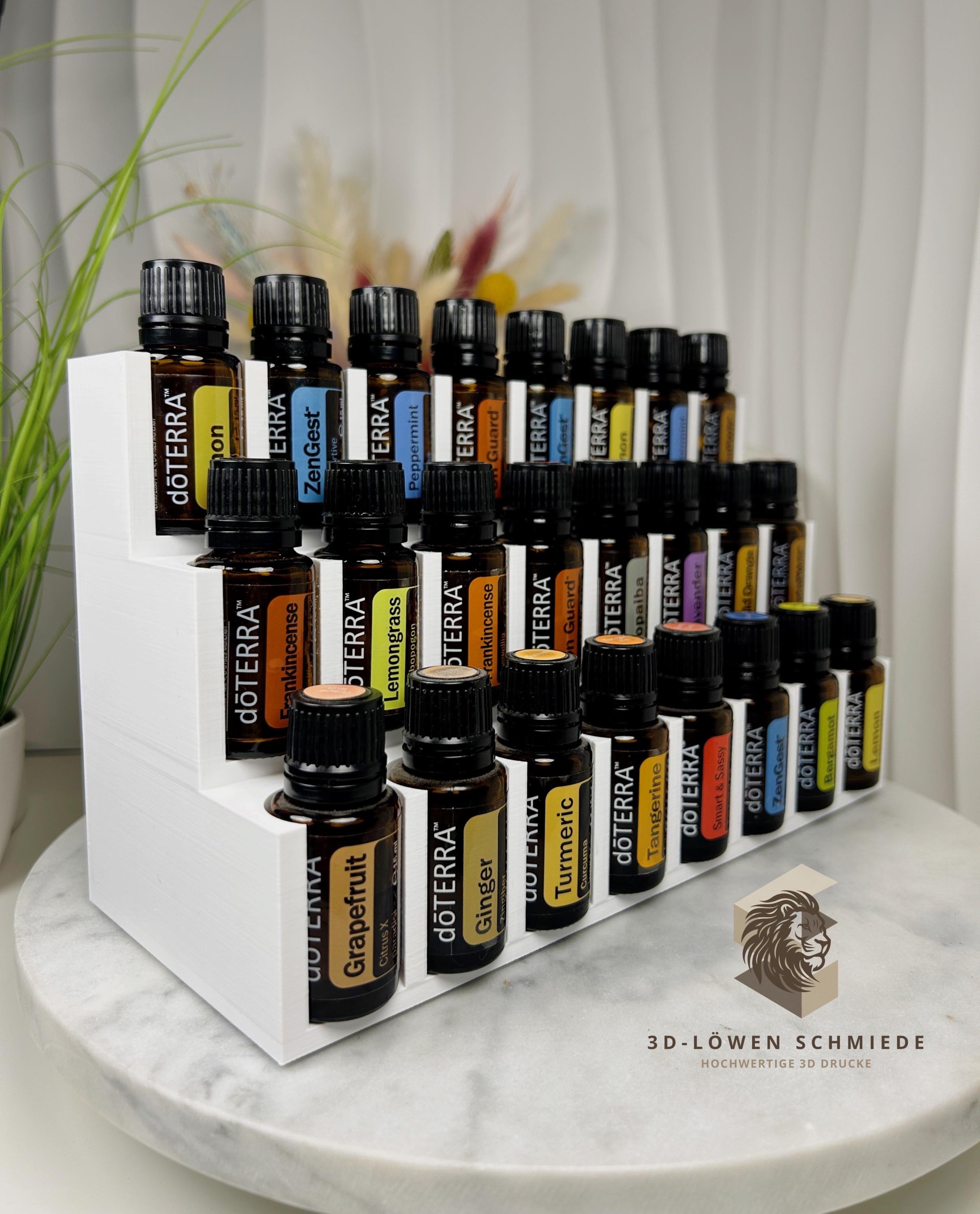 doTERRA Aufsteller für bis zu 32x 15ml Ätherische Öl Flaschen mit Sichtfenster auf die Öle, Stilvoll - Aufbewahrung - Geschenkidee