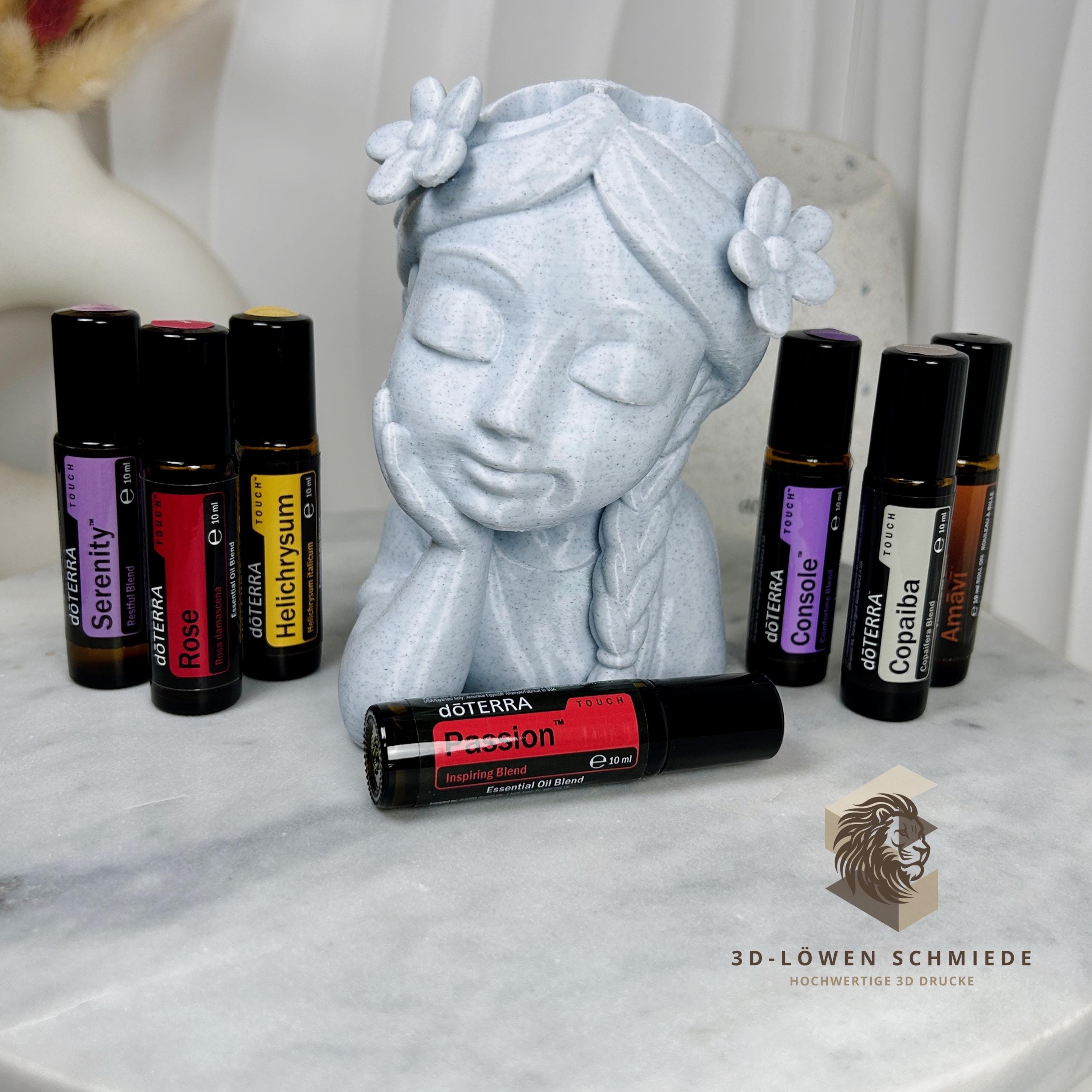doTERRA Blumenmädchen V3. Aufsteller für Ätherische Öle 7x 10ml Roll-Ons im stilvollem und praktischen Design / Aufbewahrung / Marmor Grau