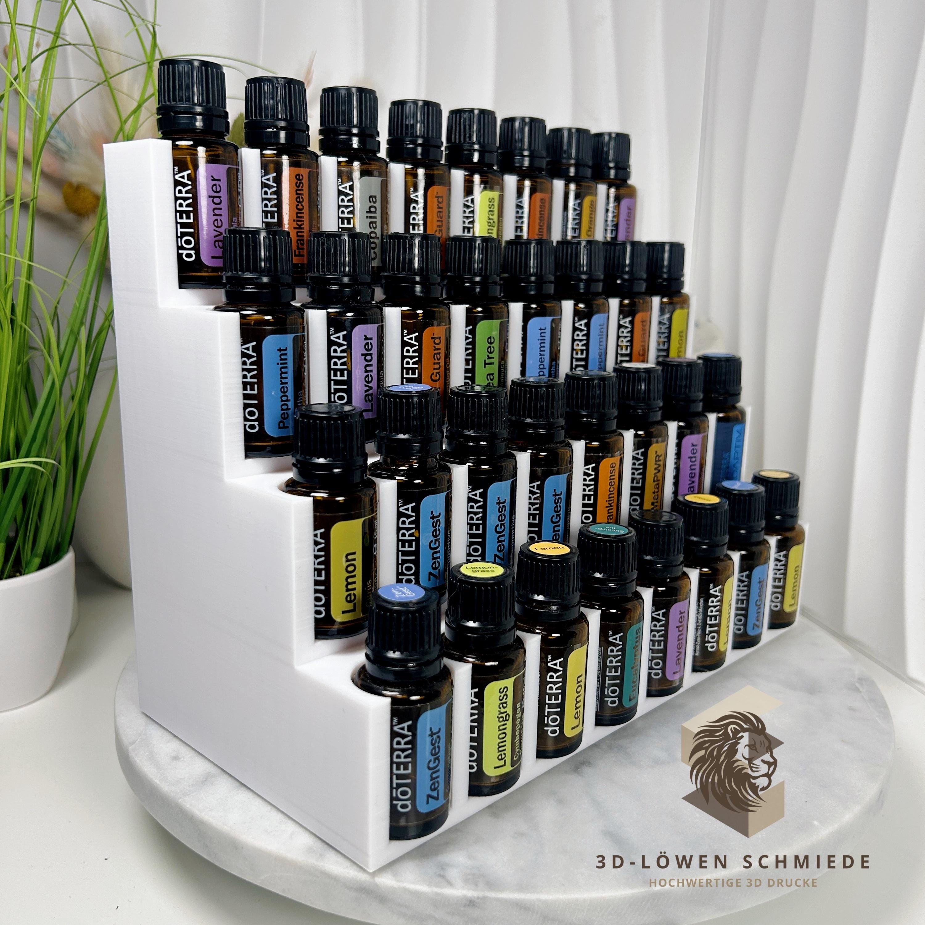 doTERRA Aufsteller für bis zu 32x 15ml Ätherische Öl Flaschen mit Sichtfenster auf die Öle, Stilvoll - Aufbewahrung - Geschenkidee