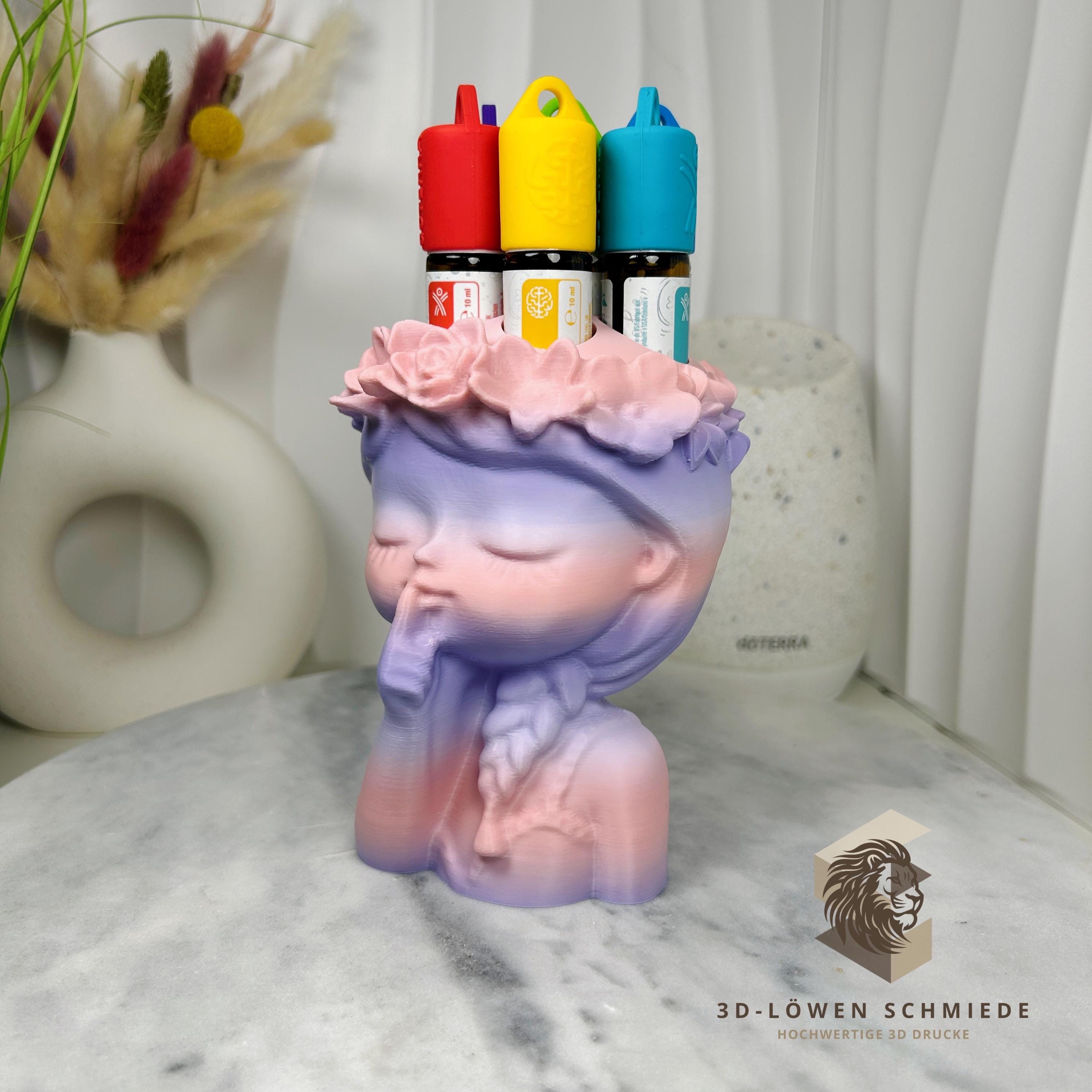 doTERRA Blumenmädchen V1. Aufsteller für Ätherische Öle 7x 10ml Roll-Ons im stilvollem und praktischen Design / Aufbewahrung / Geschenkidee