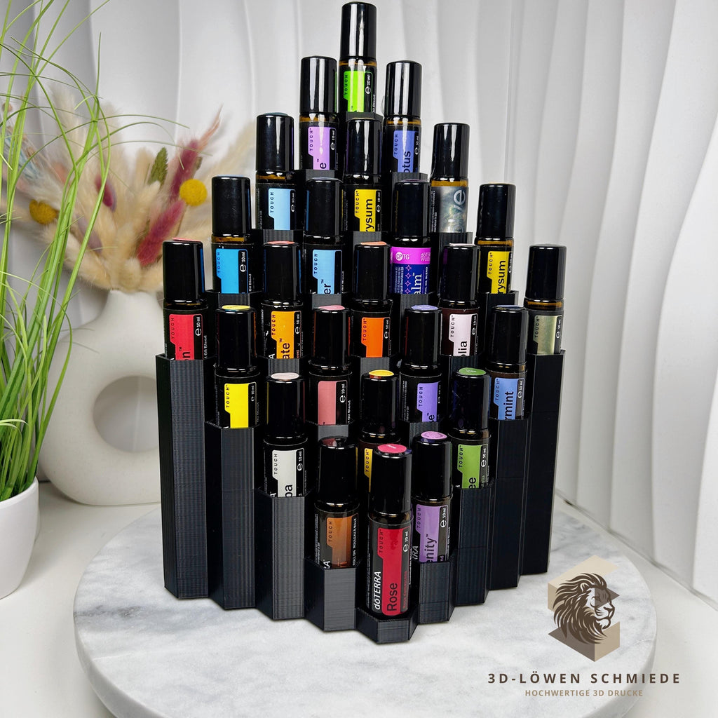 doTERRA Aufsteller WabenTurm Design für 25x 10ml Ätherische Öle Touch Roll-On‘s kompakt und platzsparende Aufbewahrung, Organizer