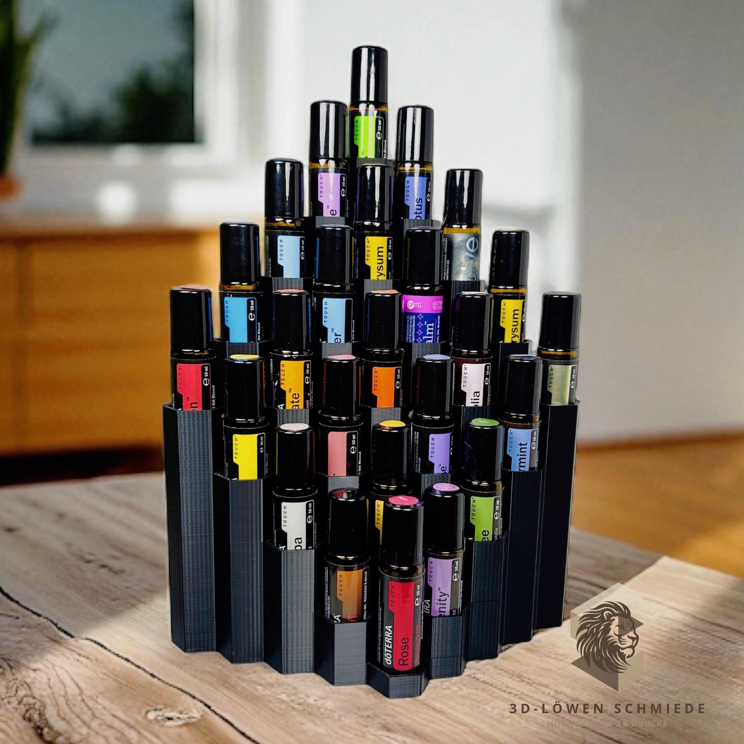 doTERRA Aufsteller WabenTurm Design für 25x 10ml Ätherische Öle Touch Roll-On‘s kompakt und platzsparende Aufbewahrung, Organizer