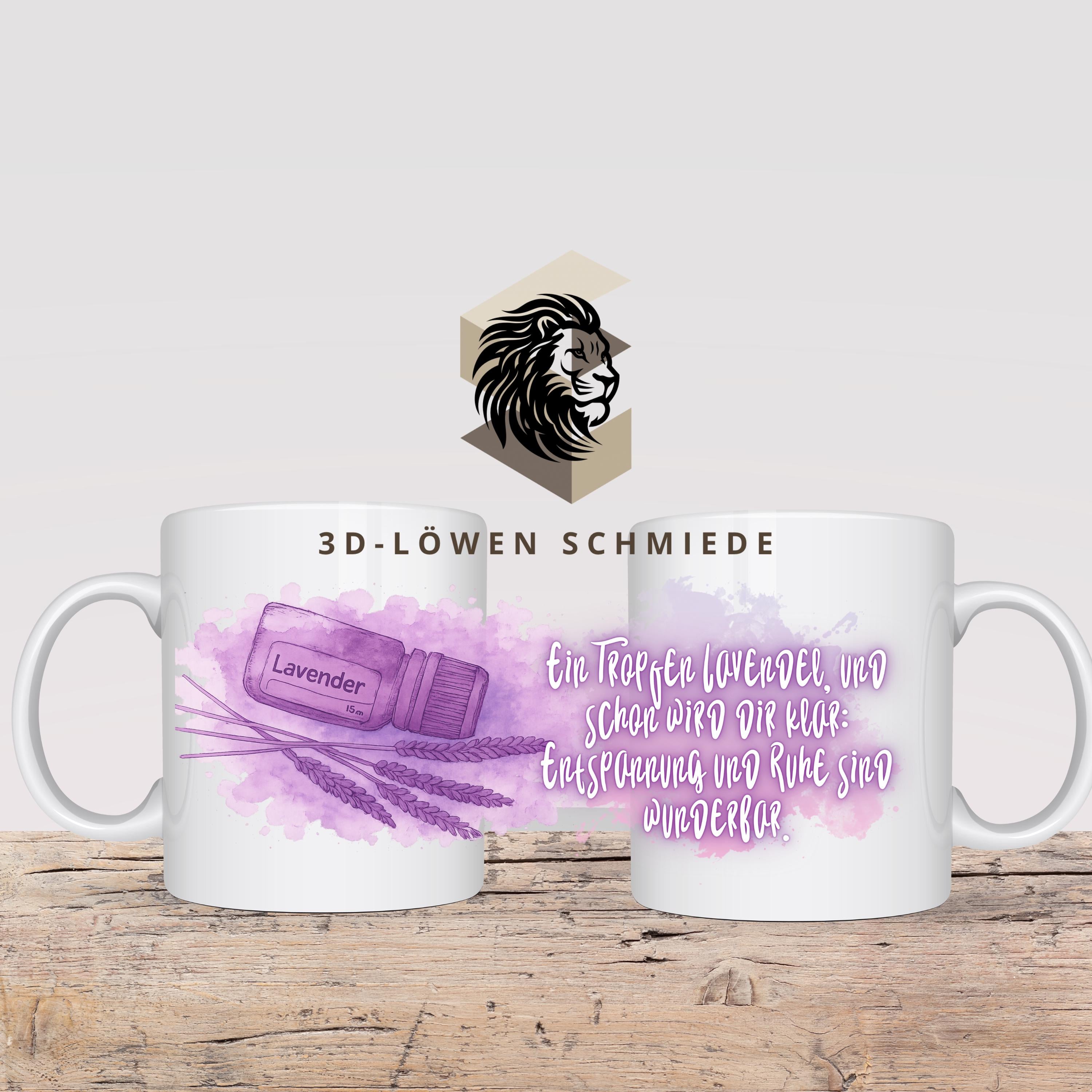 Tasse „Lavendel Ruhe“ im doterra Lavendel Design, Ätherische Öle, Geschenkidee, Berater Geschenk