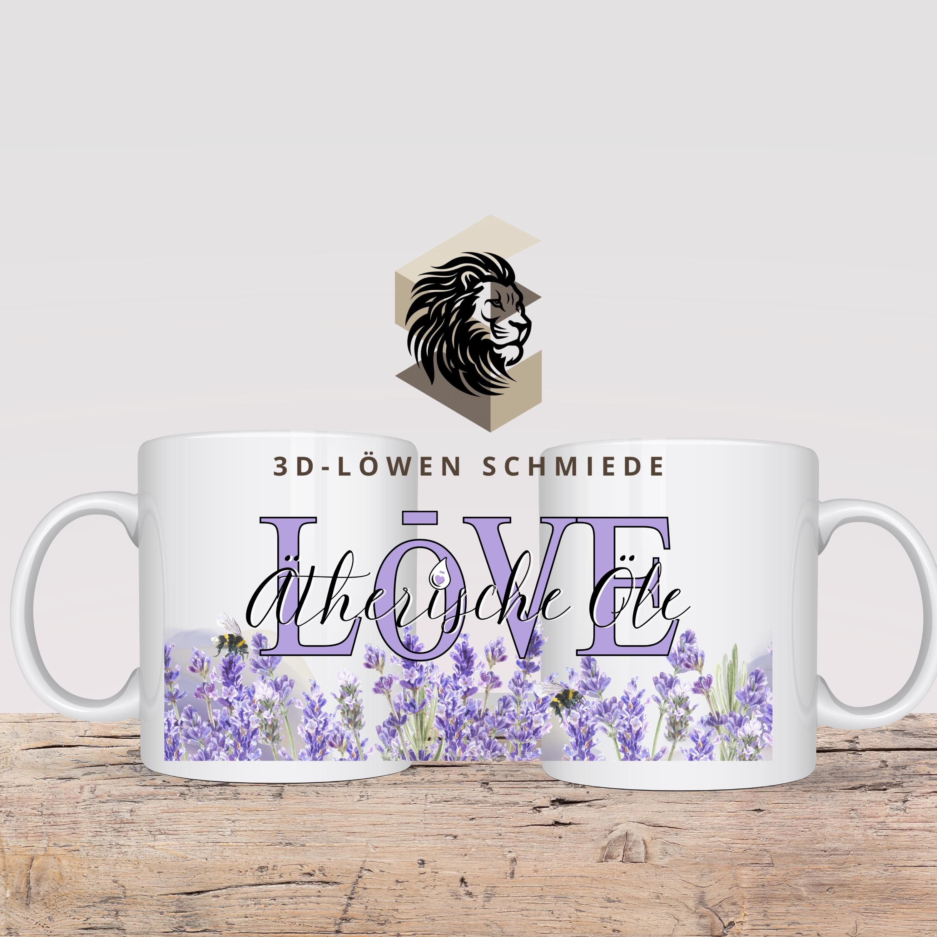 Tasse „LOVE ätherische Öle“ im stilvollem Lavendel Design, doterra Ätherische Öle, Geschenkidee, Berater Geschenk