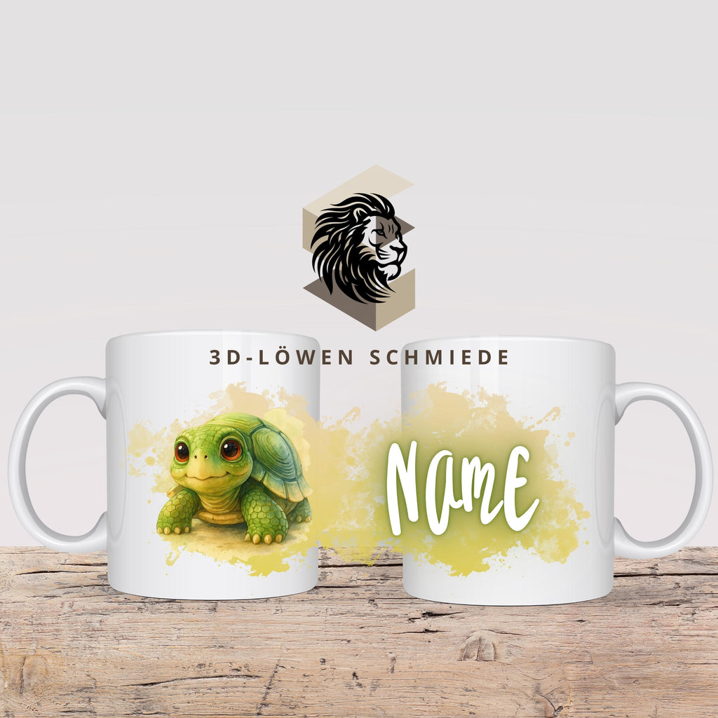 Personalisierte Tasse mit Namenb Schildkröte  | Kaffeetasse Sublimation | Geschenkidee für Jungs & mädchen | Custom Mug Coffee Cup