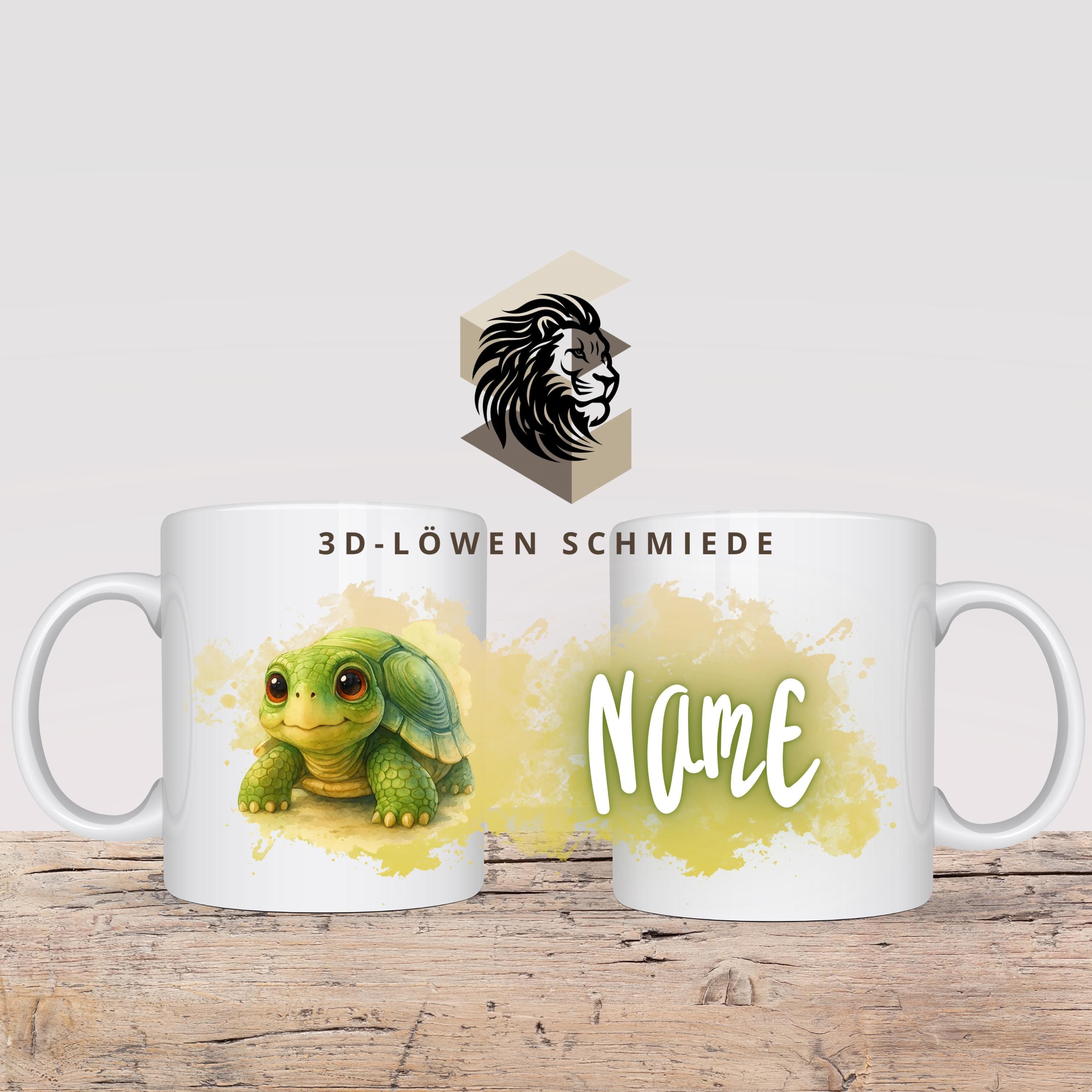 Personalisierte Tasse mit Namenb Schildkröte  | Kaffeetasse Sublimation | Geschenkidee für Jungs & mädchen | Custom Mug Coffee Cup