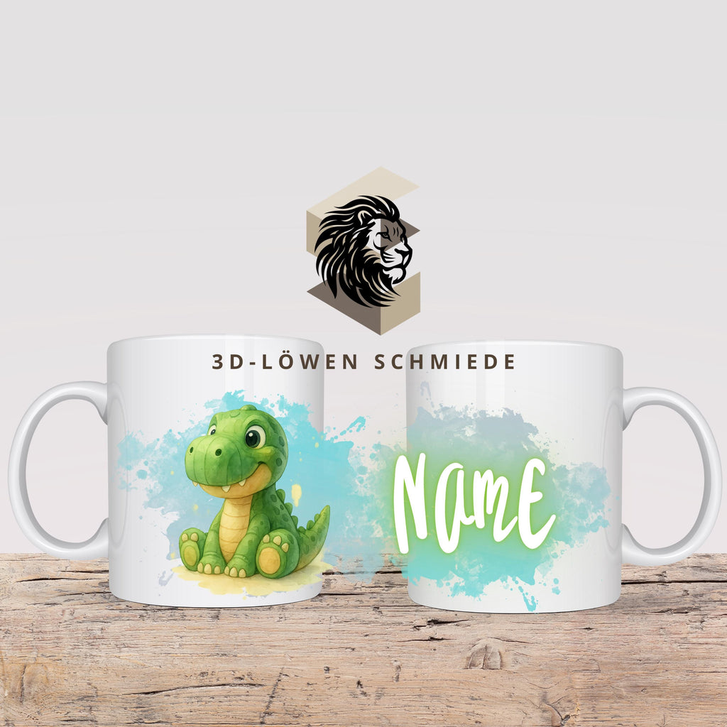 Personalisierte Tasse mit Namen Dino | Kaffeetasse Sublimation | Geschenkidee für Jungs & mädchen | Custom Mug Coffee Cup