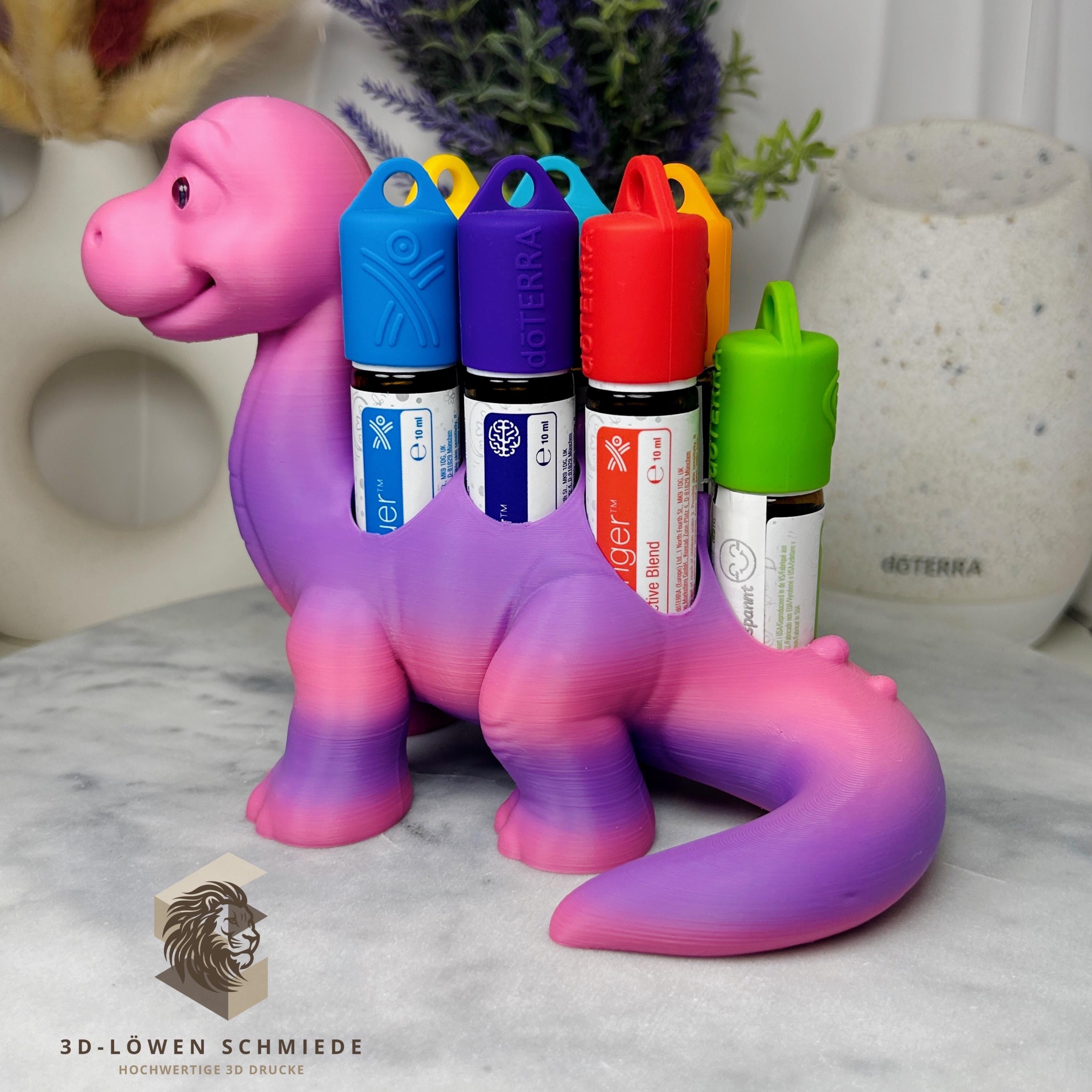 doTERRA Kids Collection Aufsteller für Ätherische Öle, Dino „Milo“ Platz für 7x 10ml Roll-Ons stilvolle Aufbewahrung, Praktisch, Einzigartig
