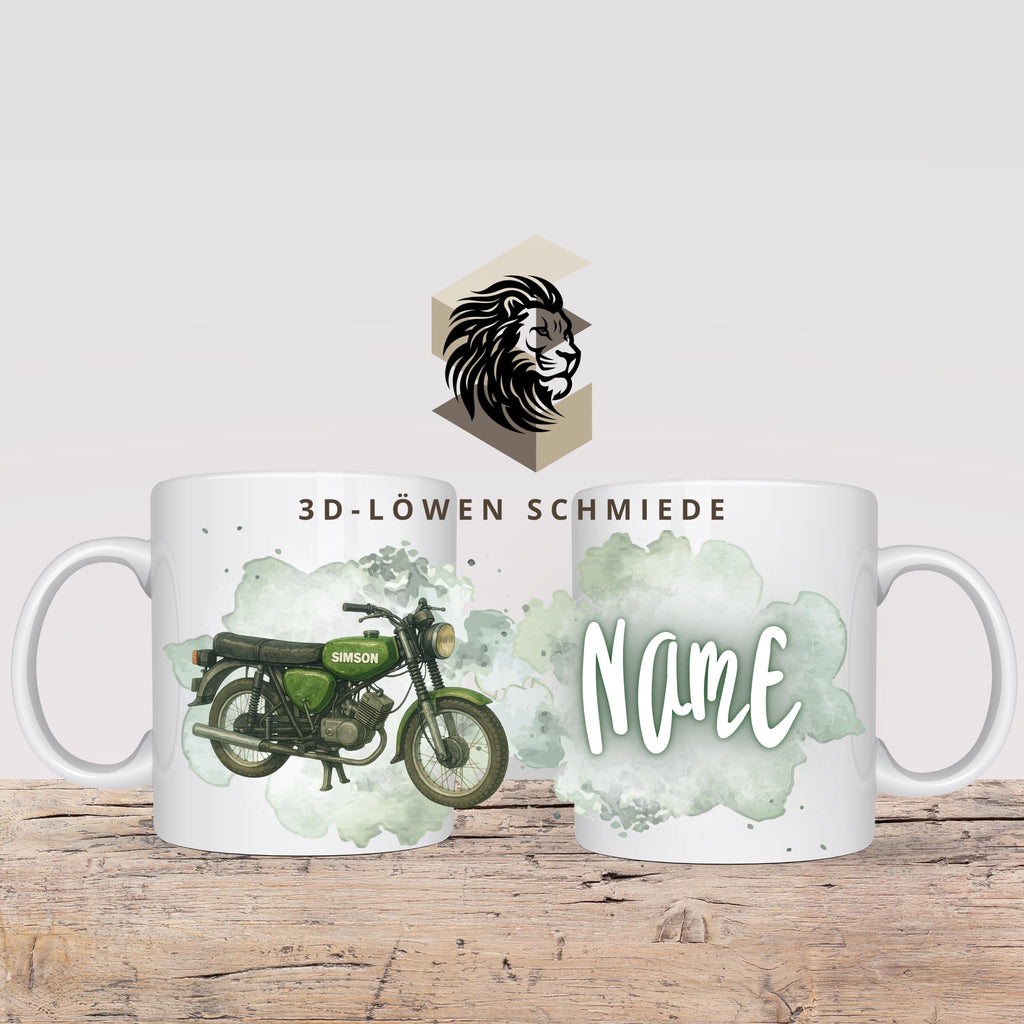 Personalisierte Tasse DDR Moped Tasse mit Name Geschenkidee für Geburtstag, Weihnachten, Kollegen und Familie