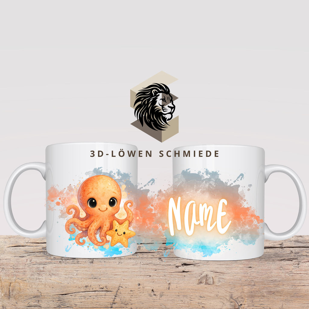 Personalisierte Tasse „Octopus“ mit Name Geschenkidee für Geburtstag, Weihnachten, Kollegen und Familie
