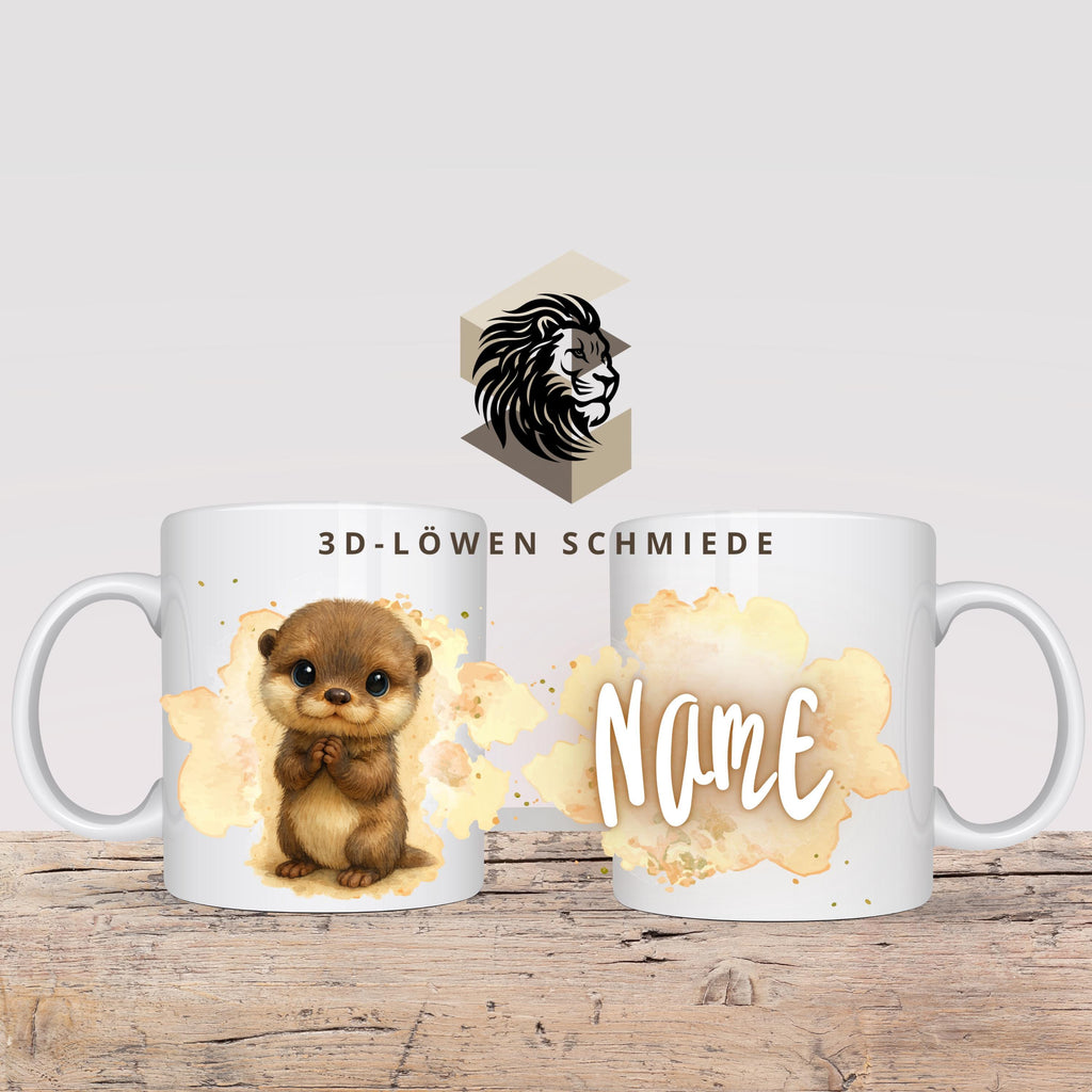 Personalisierte Tasse „Otter“ mit Name  Geschenkidee für Geburtstag, Weihnachten, Kollegen und Familie