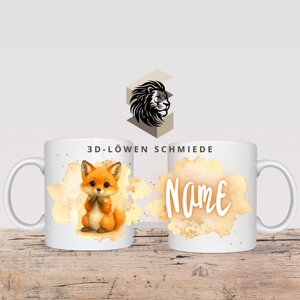 Personalisierte Tasse „Fuchs“ mit Name Geschenkidee für Geburtstag, Weihnachten, Kollegen und Familie