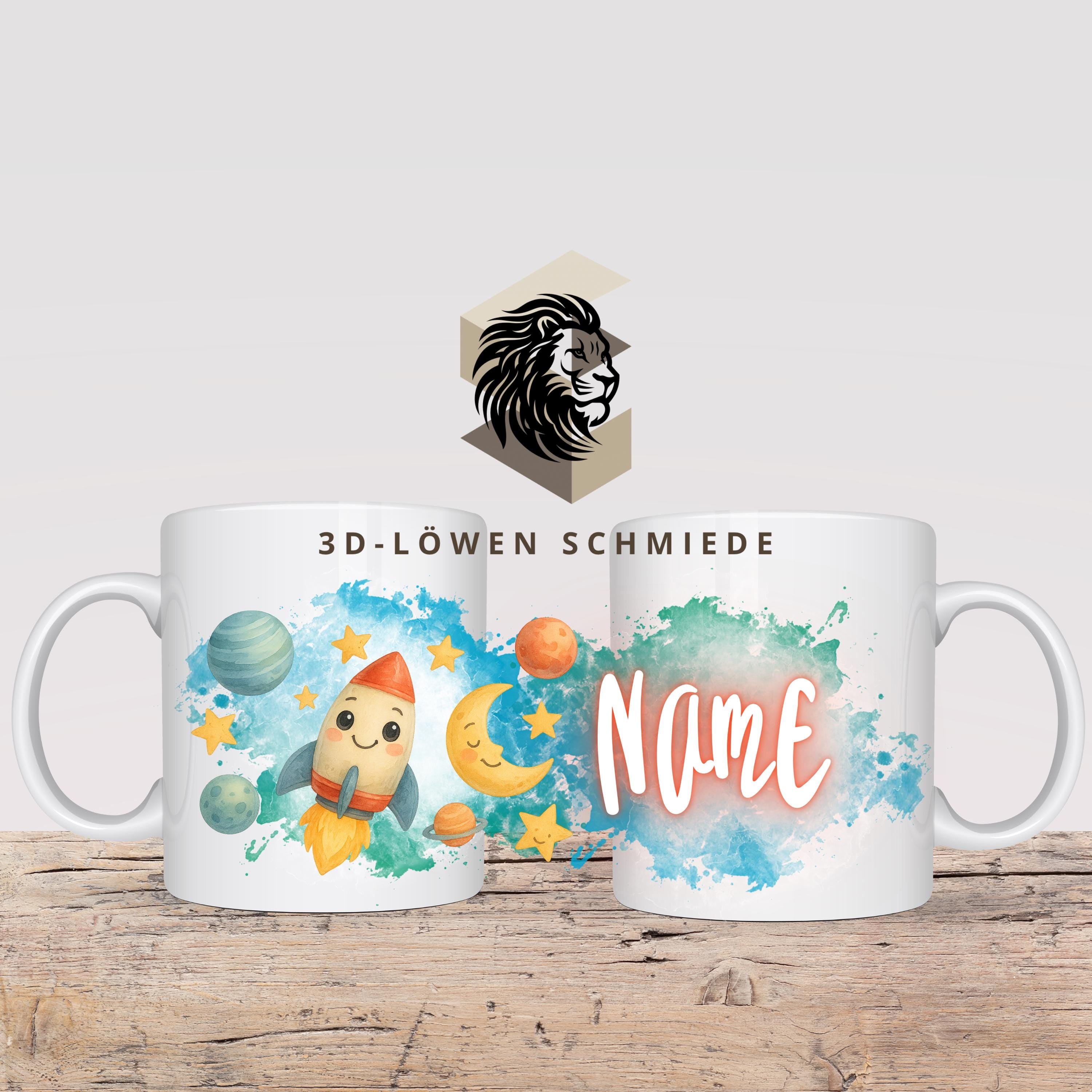 Personalisierte Tasse „Weltraum“ mit Name  Geschenkidee für Geburtstag, Weihnachten, Kollegen und Familie