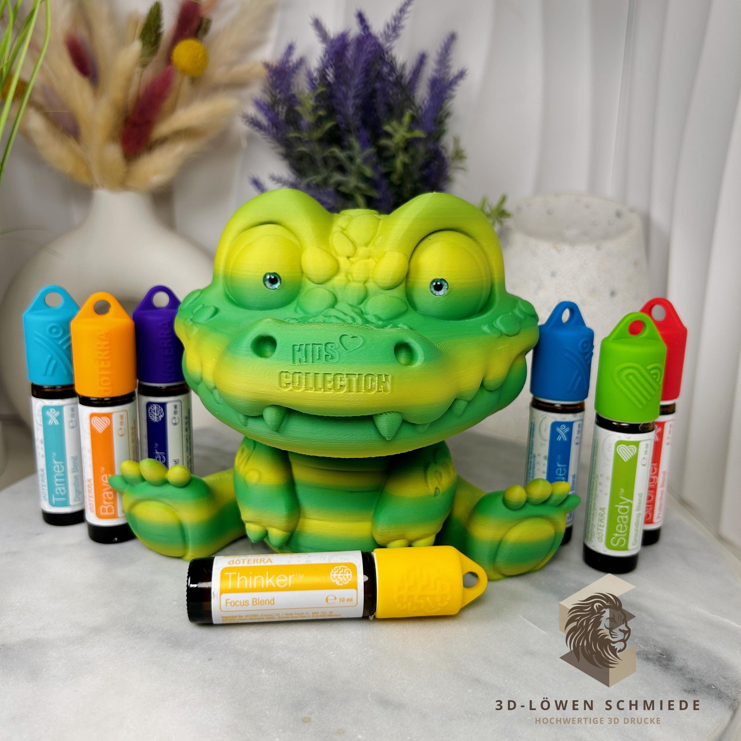 doTERRA Aufsteller KidsCollection „Krokodil, Schnappi“ für Ätherische Öle Platz für 7x 10ml Roll On - Deko - Geschenk - Aufbewahrung