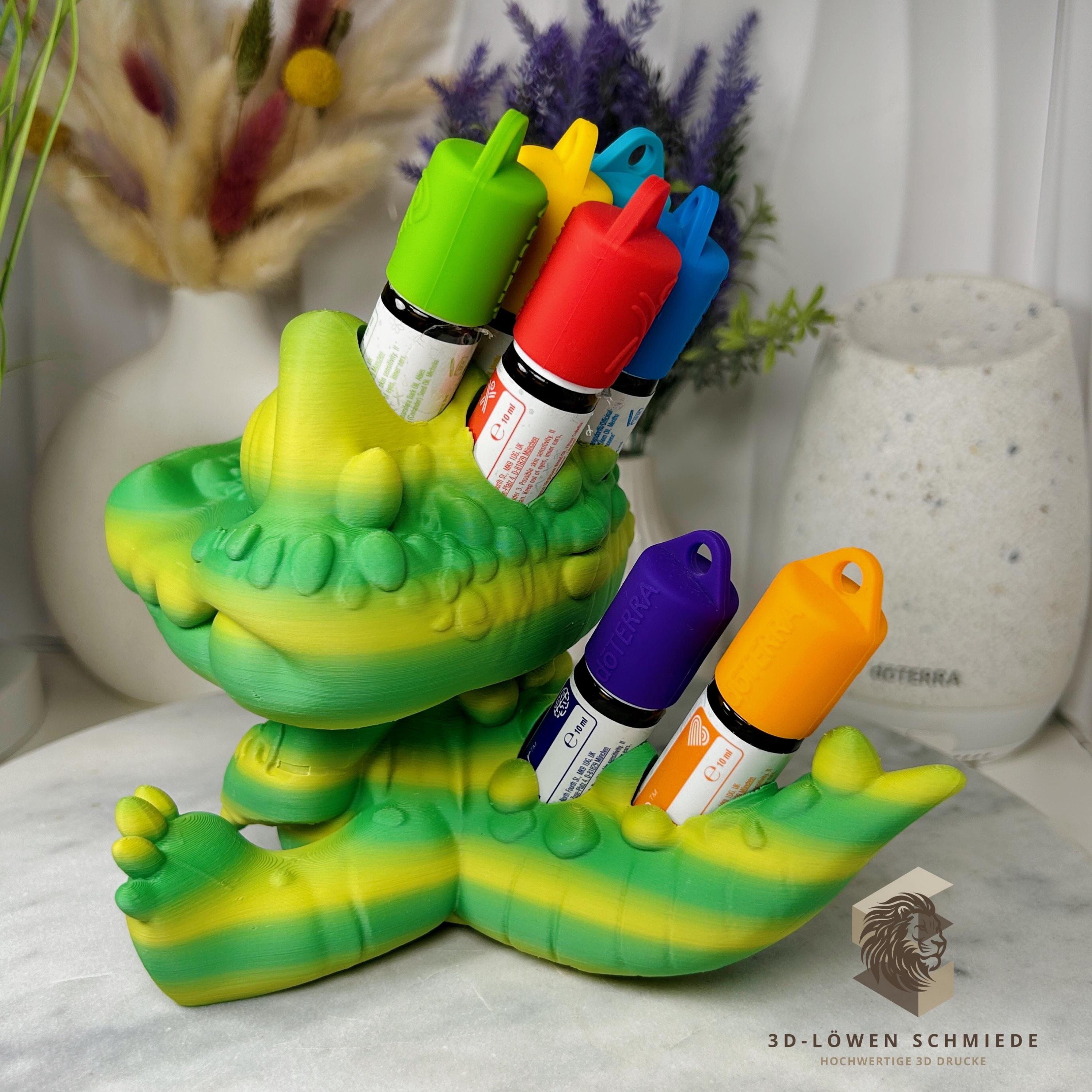 doTERRA Aufsteller KidsCollection „Krokodil, Schnappi“ für Ätherische Öle Platz für 7x 10ml Roll On - Deko - Geschenk - Aufbewahrung