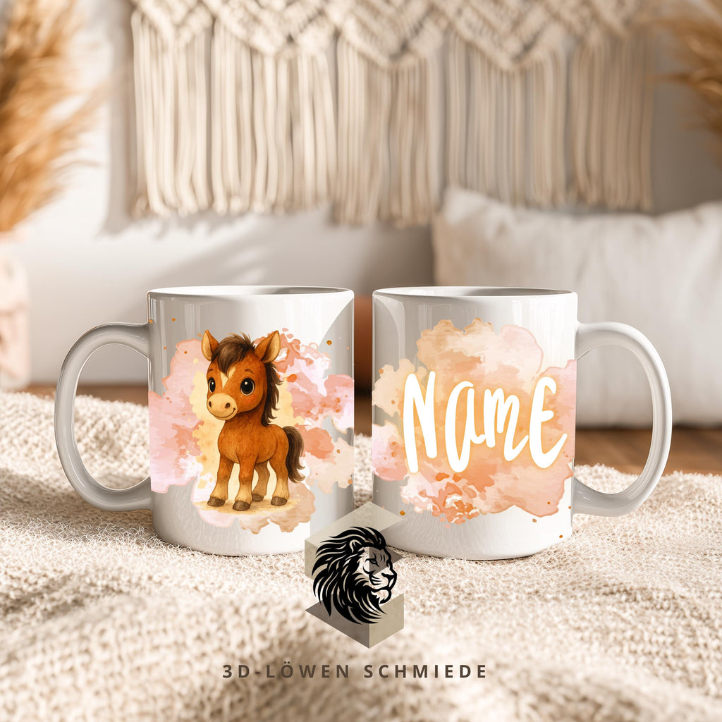 Tasse Personalisierte Pferd mit Name  Geschenkidee für Geburtstag, Weihnachten, Kollegen und Familie