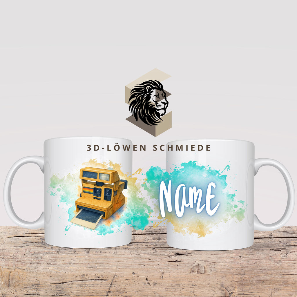 Tasse Personalisierte „Retro Kamara“ mit Name  Geschenkidee für Geburtstag, Weihnachten, Kollegen und Familie