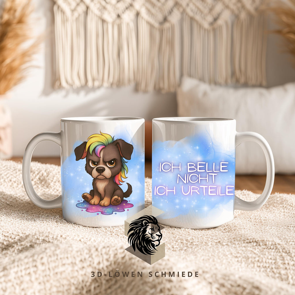Lustige Name Tier Tasse mit Spruch bunte Regenbogen Tiere, Glitzer & Grumpy Designs ein witziges Geschenk für Tierliebhaber und Kaffee-Fans