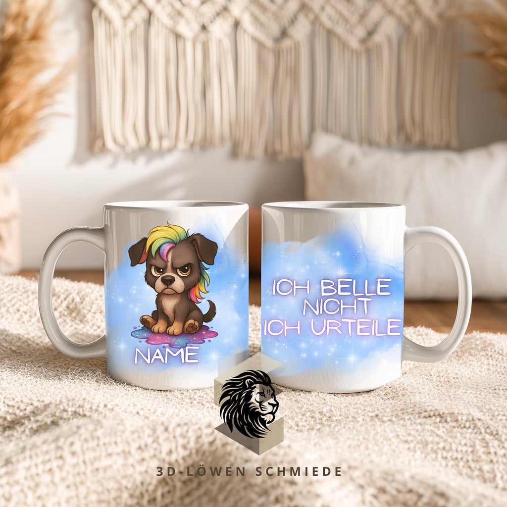 Lustige Name Tier Tasse mit Spruch bunte Regenbogen Tiere, Glitzer & Grumpy Designs ein witziges Geschenk für Tierliebhaber und Kaffee-Fans