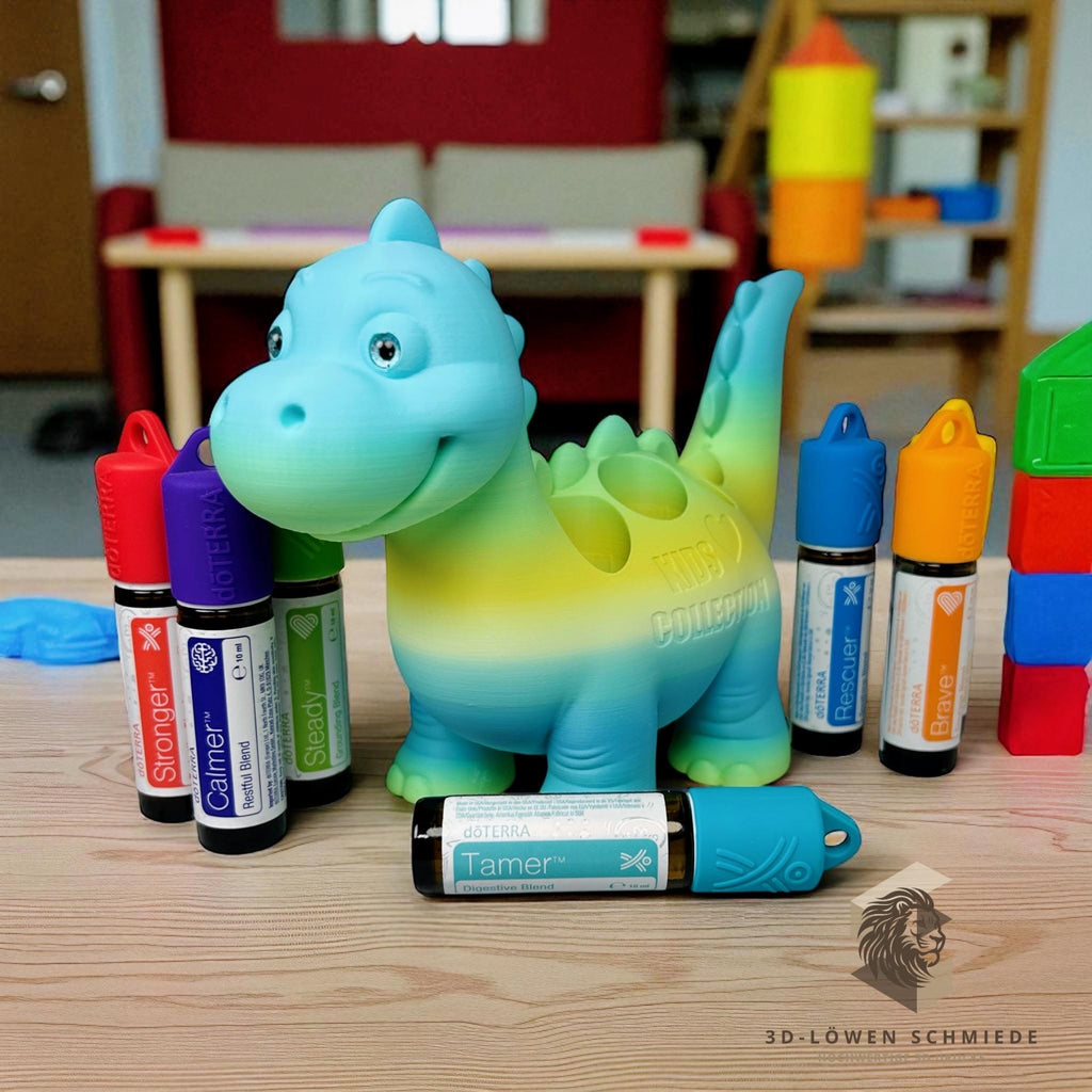 doTERRA Aufsteller KidsCollection, Dino Buddy für Ätherische Öle Platz für 7x 10ml Roll On - Deko - Geschenk - Aufbewahrung
