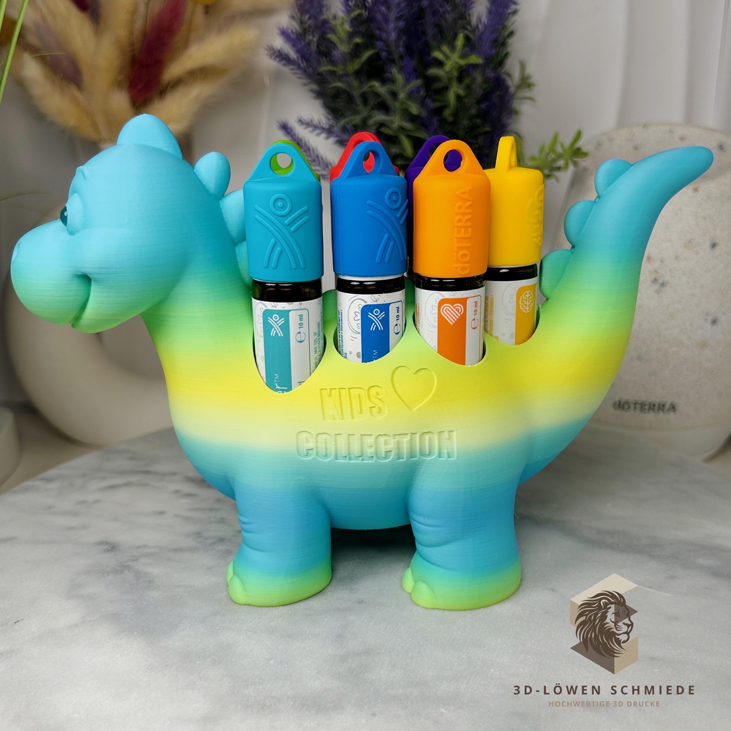 doTERRA Aufsteller KidsCollection, Dino Buddy für Ätherische Öle Platz für 7x 10ml Roll On - Deko - Geschenk - Aufbewahrung