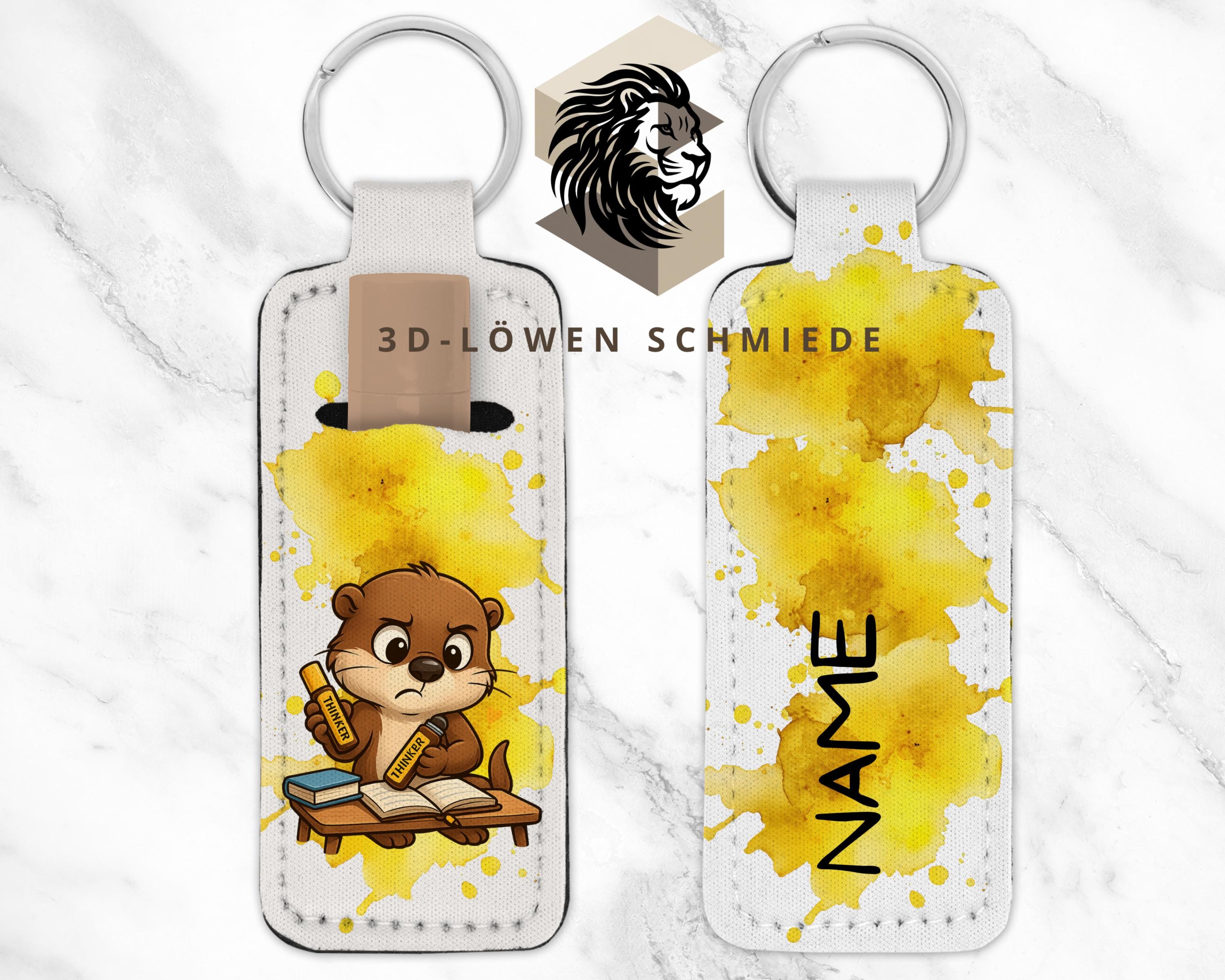 doterra Schlüsselanhänger 10ml Roll On Hülle, Schlüssel Anhänger mit süßen Motiven personalisierbar mit Namen Geschenkidee, Aromaöl Tasche