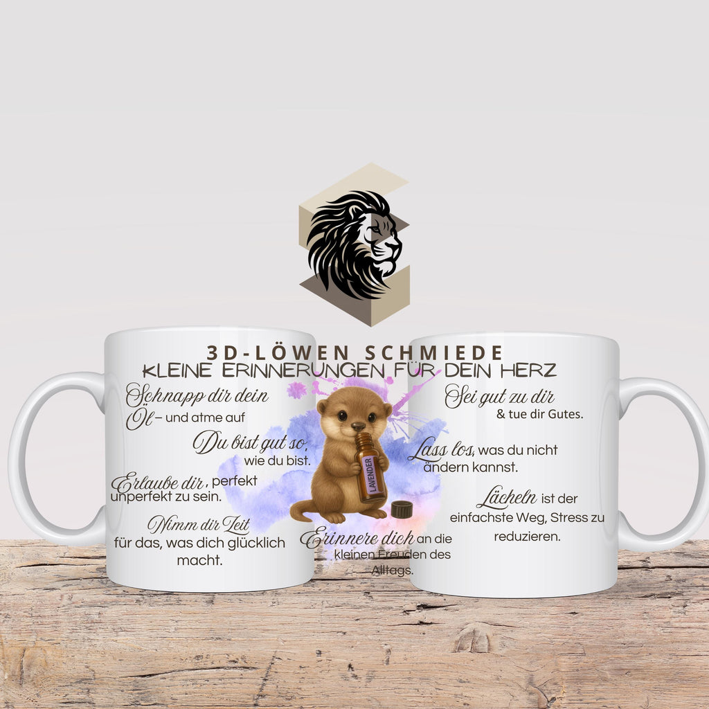 Tasse „Kleine Erinnerung fürs Herz“ im niedlichen Otter Design, doterra Ätherische Öle, Geschenkidee, Berater Geschenk