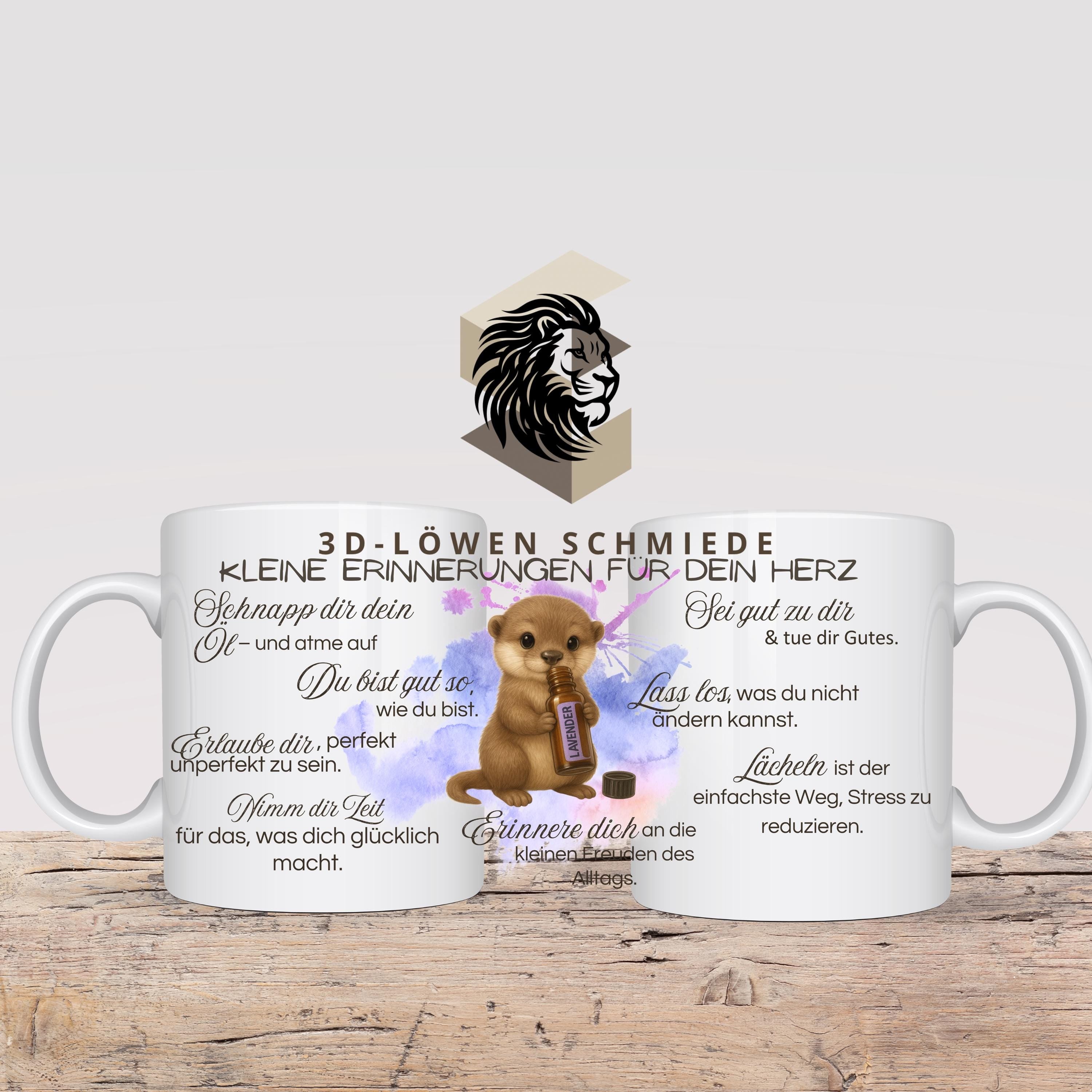 Tasse „Kleine Erinnerung fürs Herz“ im niedlichen Otter Design, doterra Ätherische Öle, Geschenkidee, Berater Geschenk