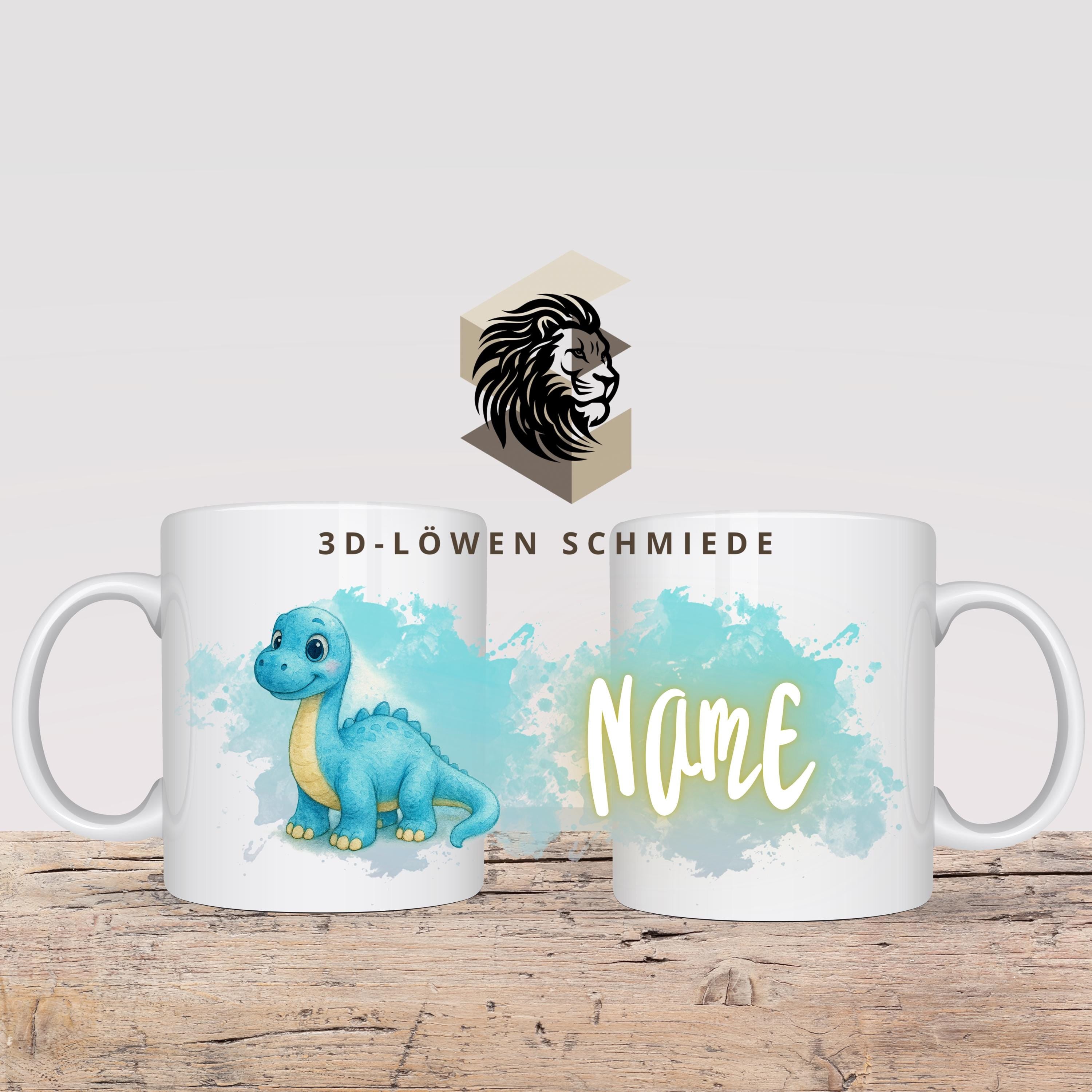 Tasse Personalisierte Dino aus unserer KidsCollection, Name Personalisierbar, Ätherische Öle, Geschenkidee