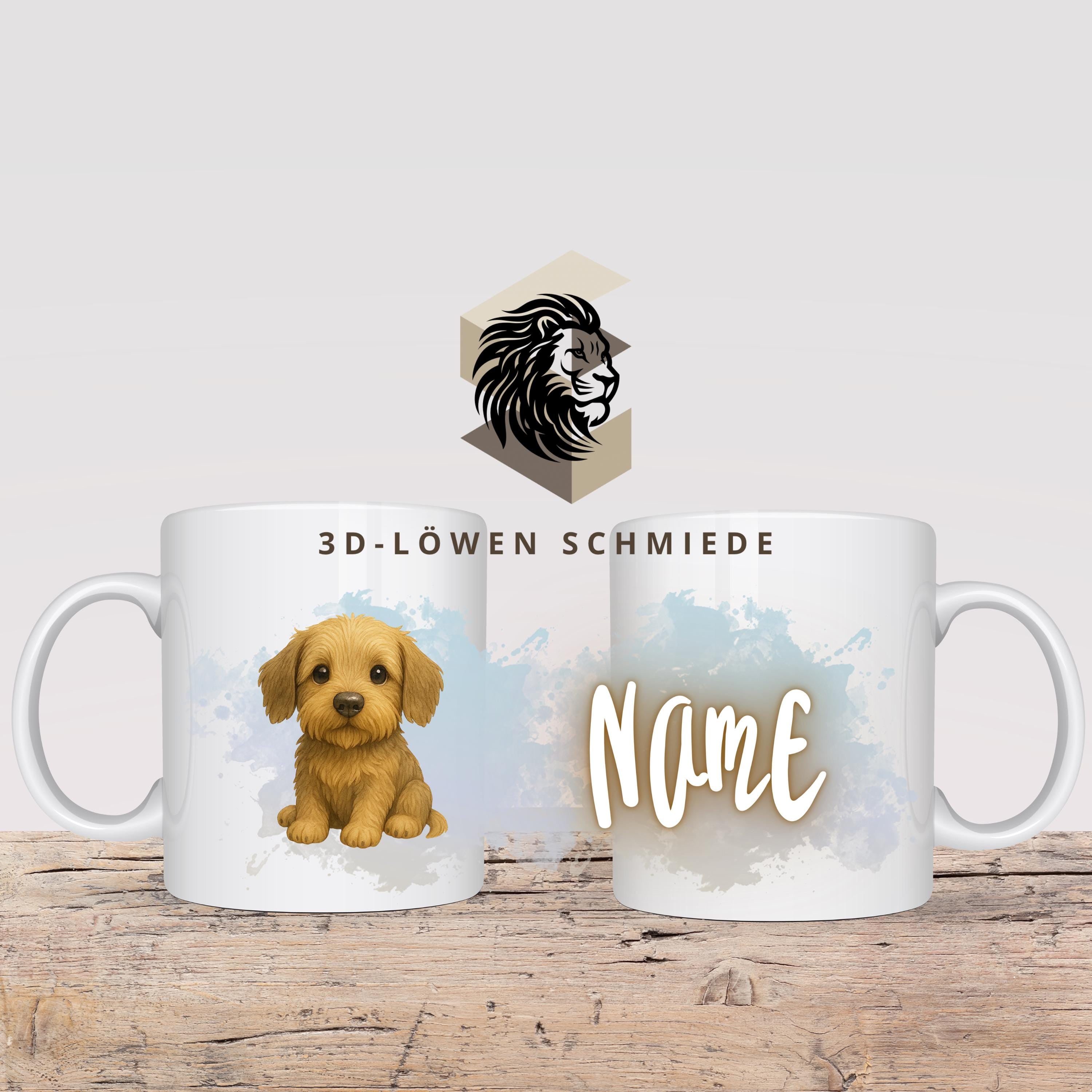 Personalisierte Tasse mit Namen Hund Welpe | Kaffeetasse Sublimation | Geschenkidee für Jungs & mädchen | Custom Mug Coffee Cup