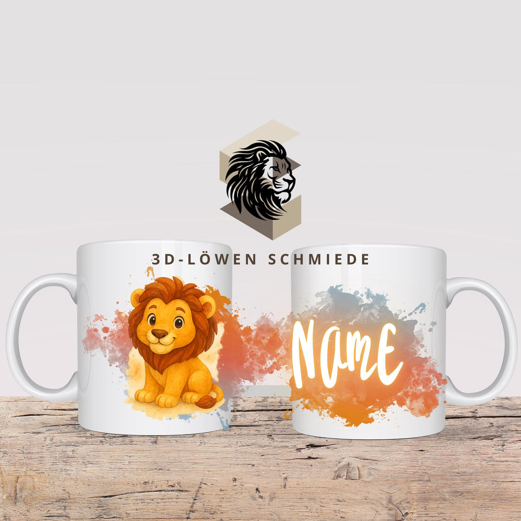 Personalisierte Tasse mit Namen  Löwe | Kaffeetasse Sublimation | Geschenkidee für Jungs & mädchen | Custom Mug Coffee Cup