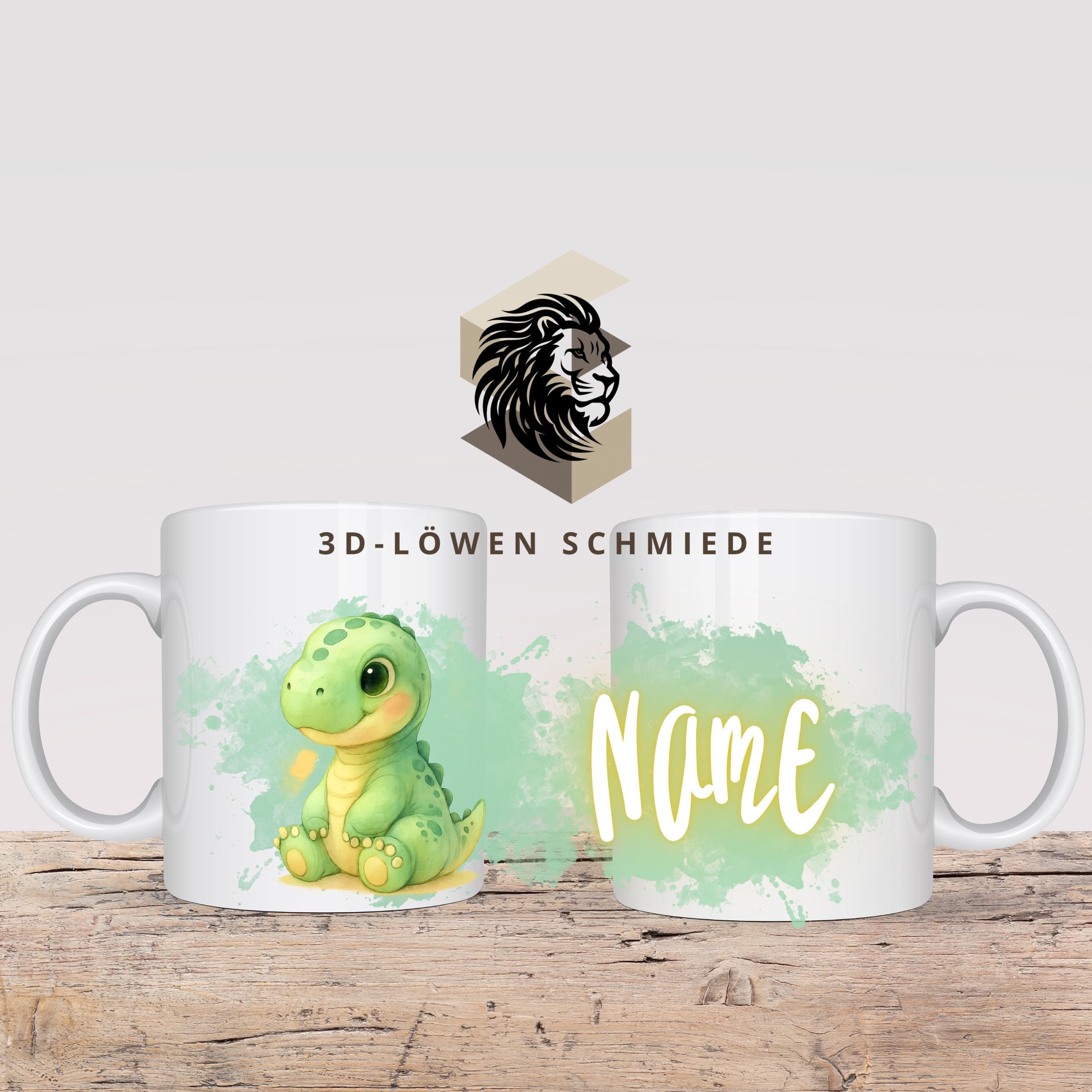 Personalisierte Tasse mit Namen Dinosauria | Kaffeetasse Sublimation | Geschenkidee für Jungs & mädchen | Custom Mug Coffee Cup