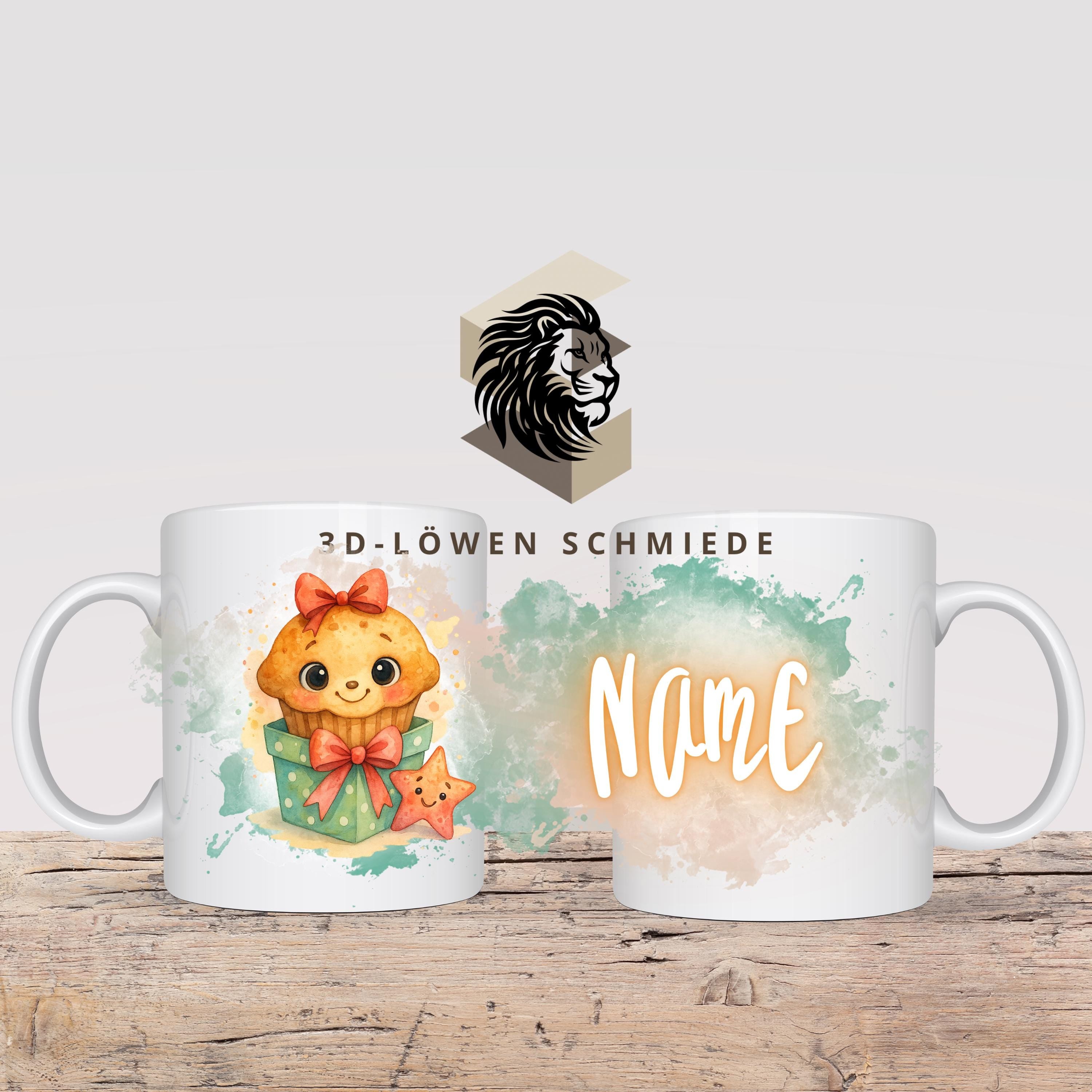 Personalisierte Tasse „Muffin“ mit Name  Geschenkidee für Geburtstag, Weihnachten, Kollegen und Familie