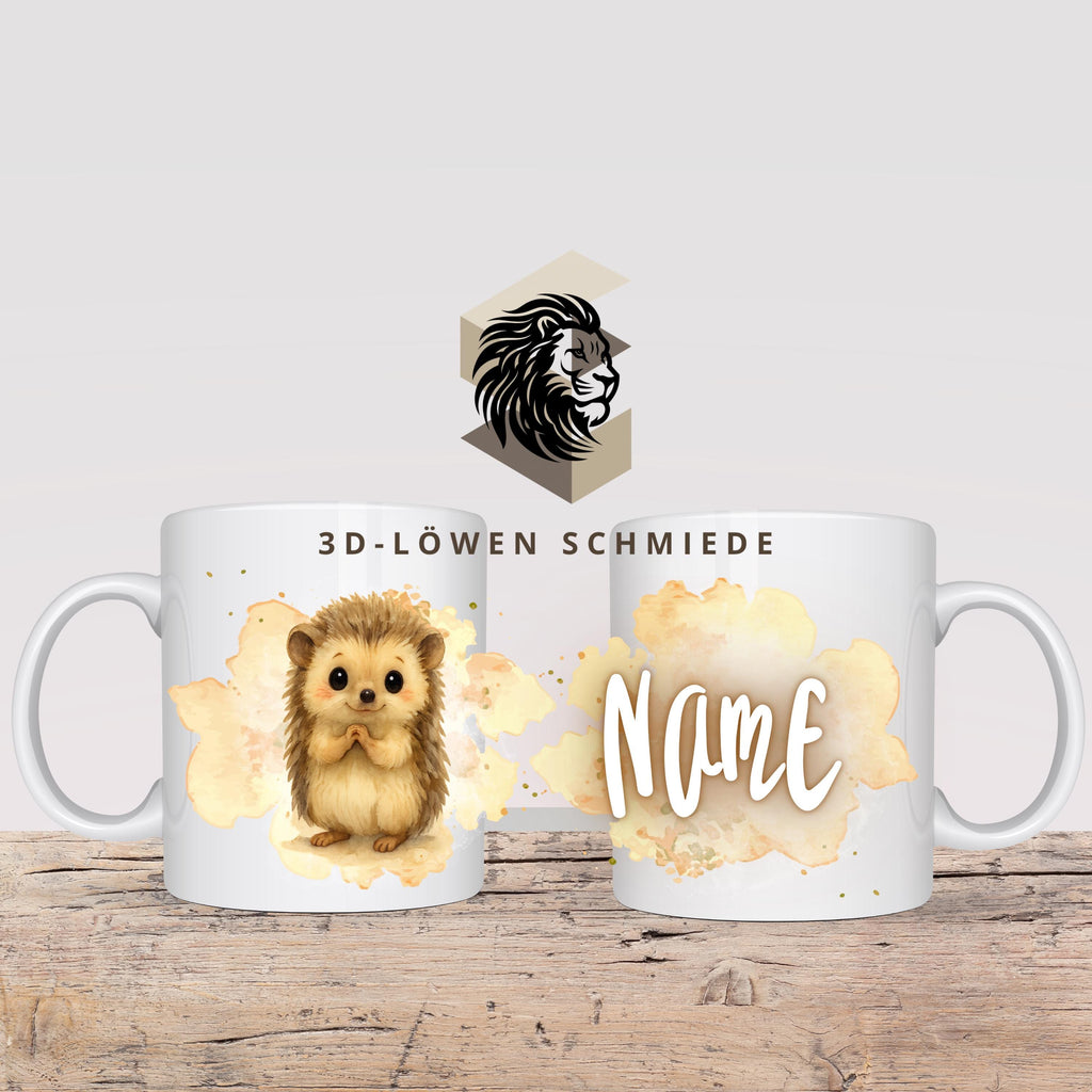 Personalisierte Tasse „Igel“ mit Name Geschenkidee für Geburtstag, Weihnachten, Kollegen und Familie