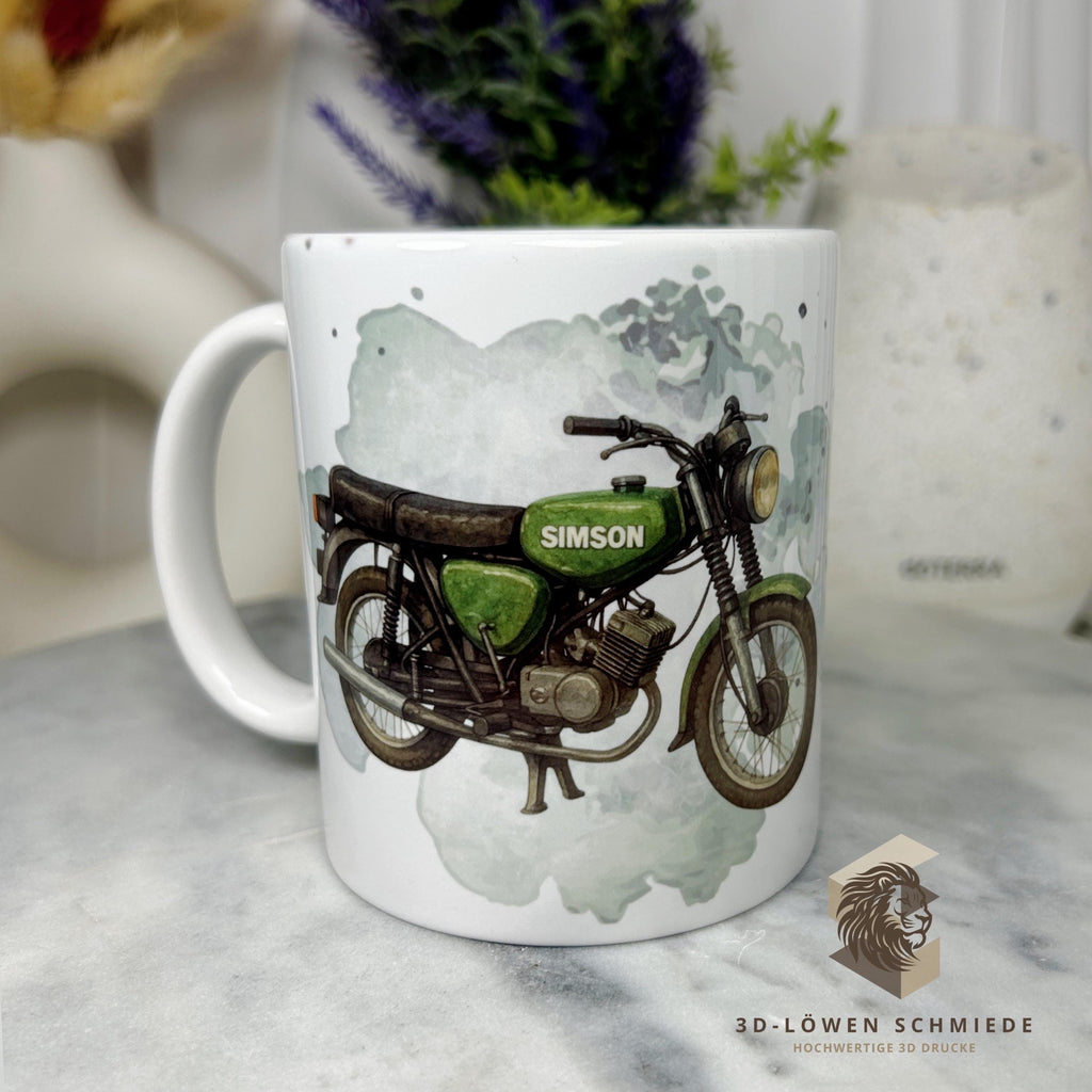 Personalisierte Tasse DDR Moped Tasse mit Name Geschenkidee für Geburtstag, Weihnachten, Kollegen und Familie