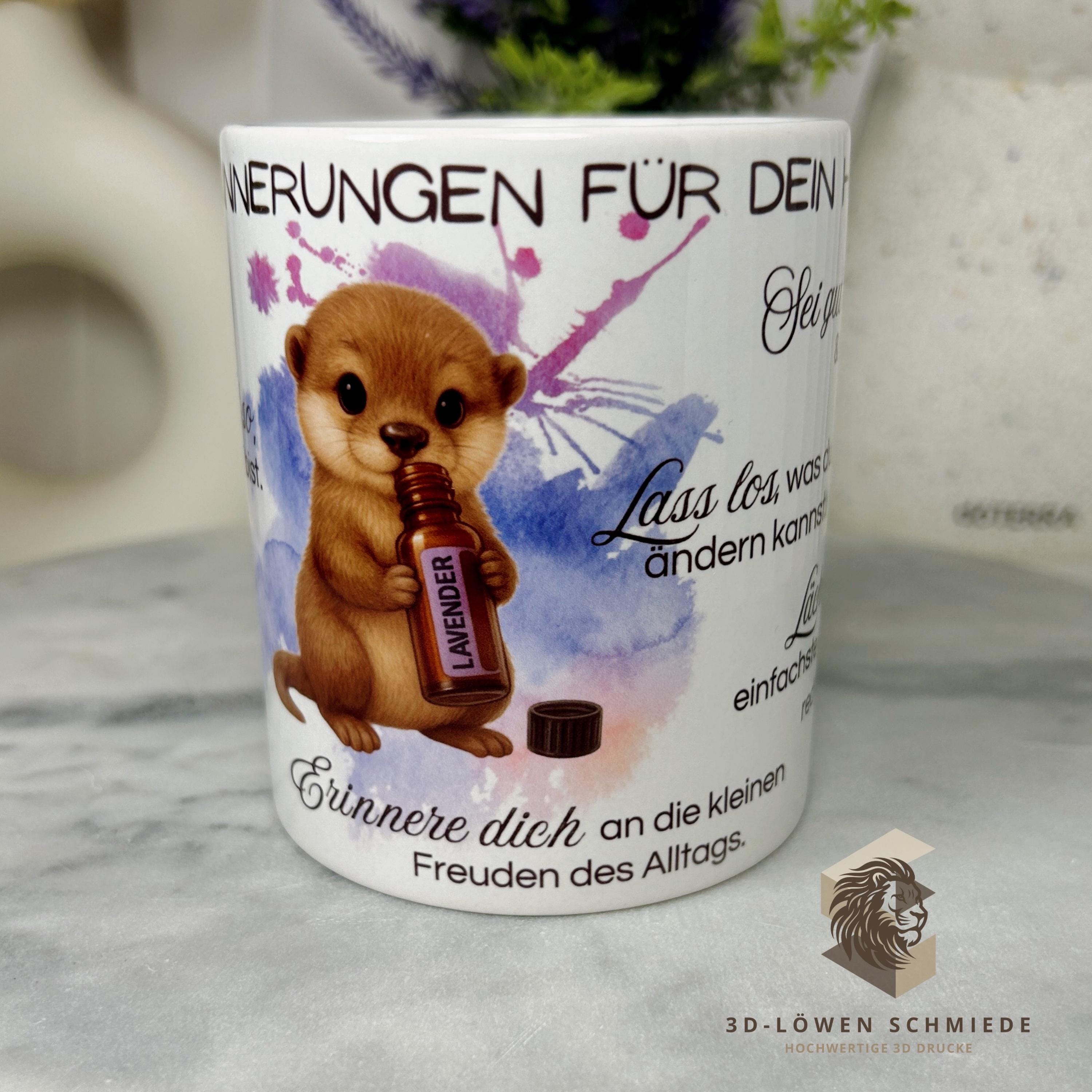 Tasse „Kleine Erinnerung fürs Herz“ im niedlichen Otter Design, doterra Ätherische Öle, Geschenkidee, Berater Geschenk