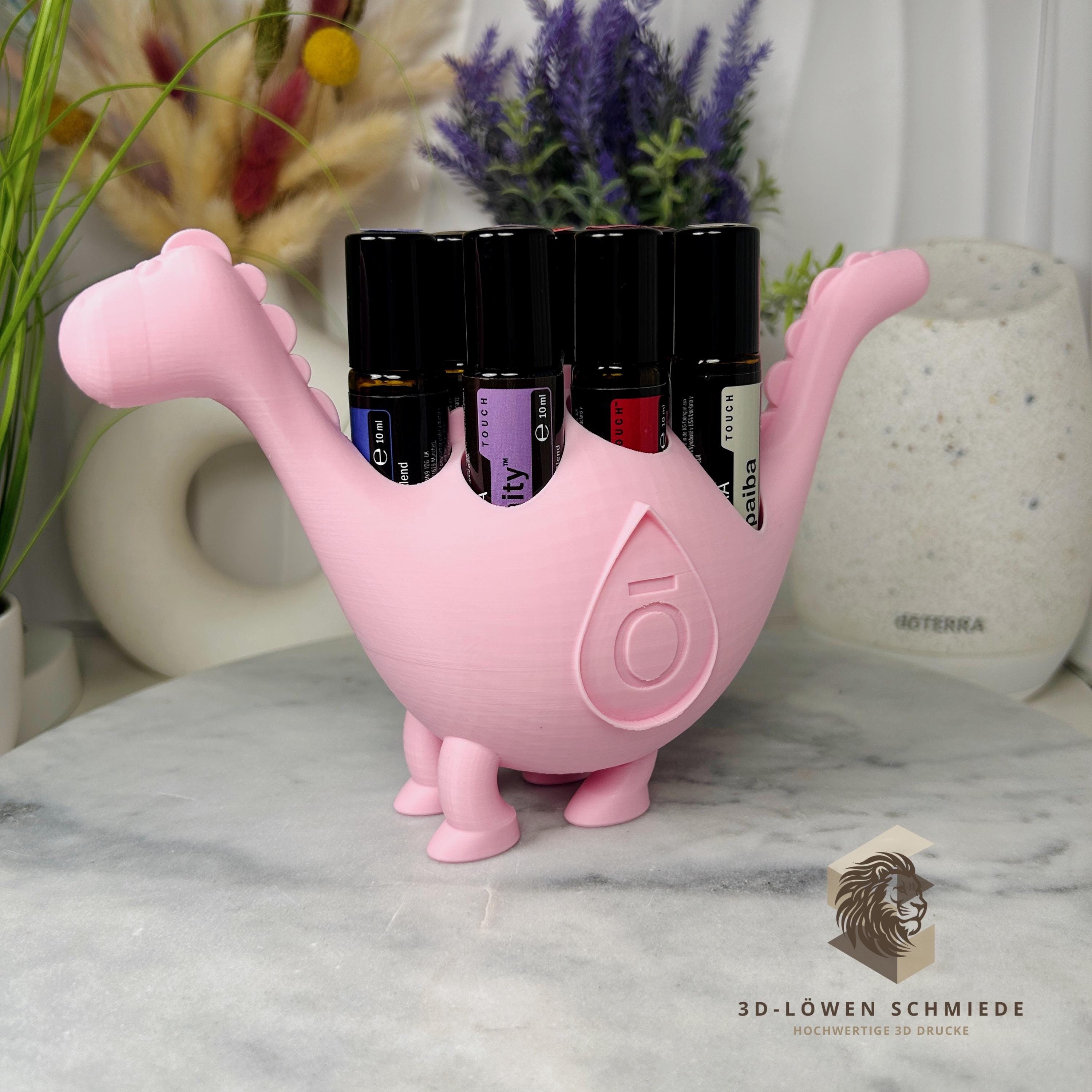 doTERRA Kids Collection Aufsteller für Ätherische Öle - Dino ROSA für 7x 10ml Roll-Ons Aufsteller
