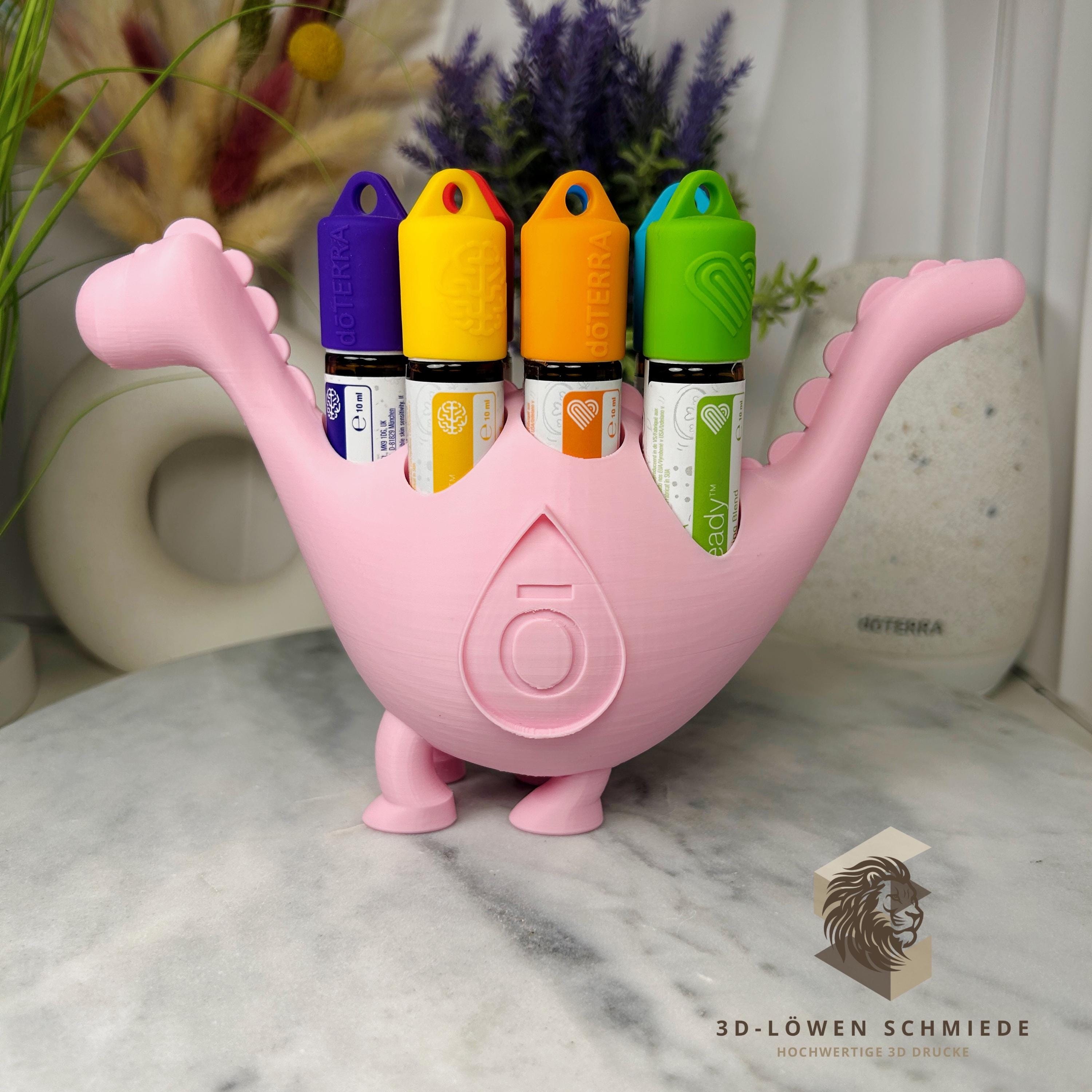 doTERRA Kids Collection Aufsteller für Ätherische Öle - Dino ROSA für 7x 10ml Roll-Ons Aufsteller