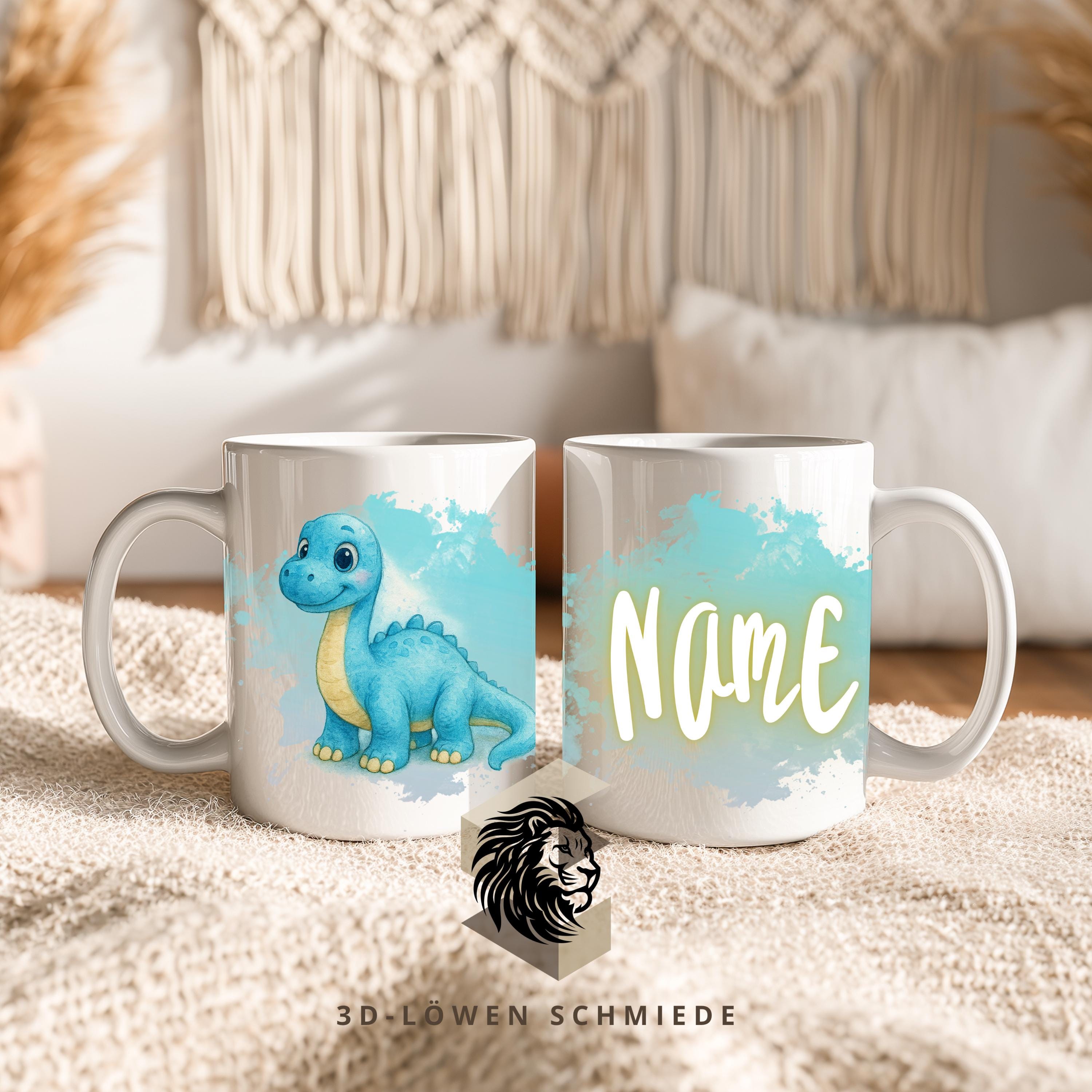 Tasse Personalisierte Dino aus unserer KidsCollection, Name Personalisierbar, Ätherische Öle, Geschenkidee