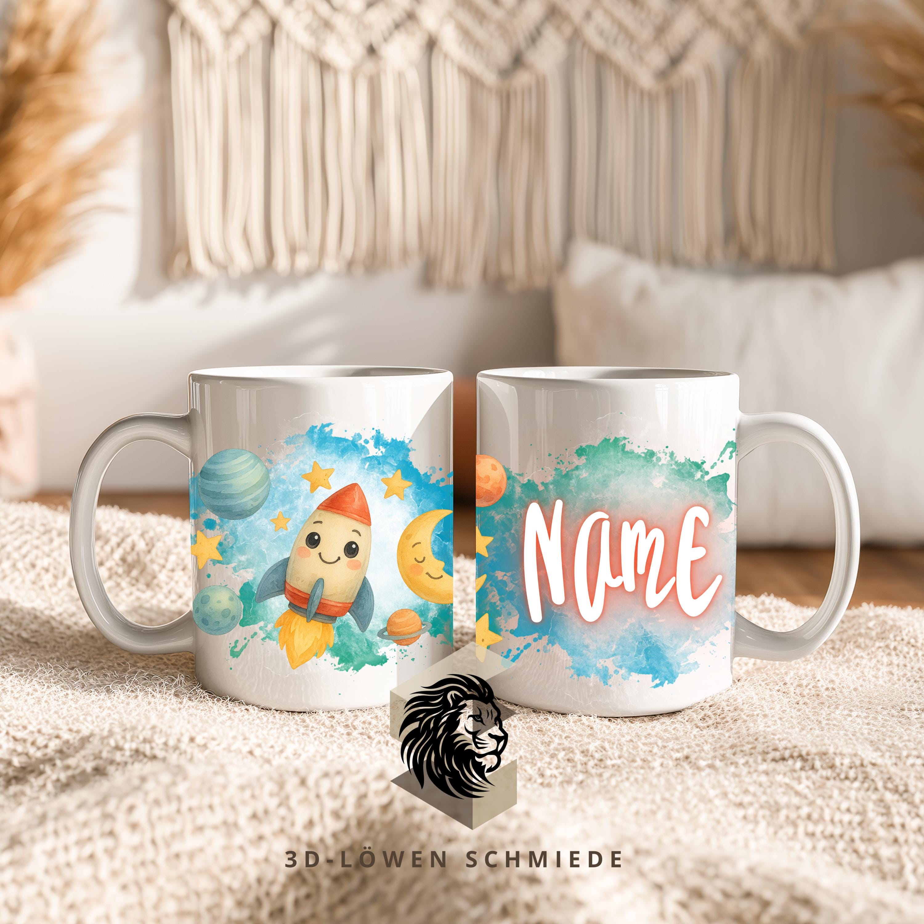 Personalisierte Tasse „Weltraum“ mit Name  Geschenkidee für Geburtstag, Weihnachten, Kollegen und Familie