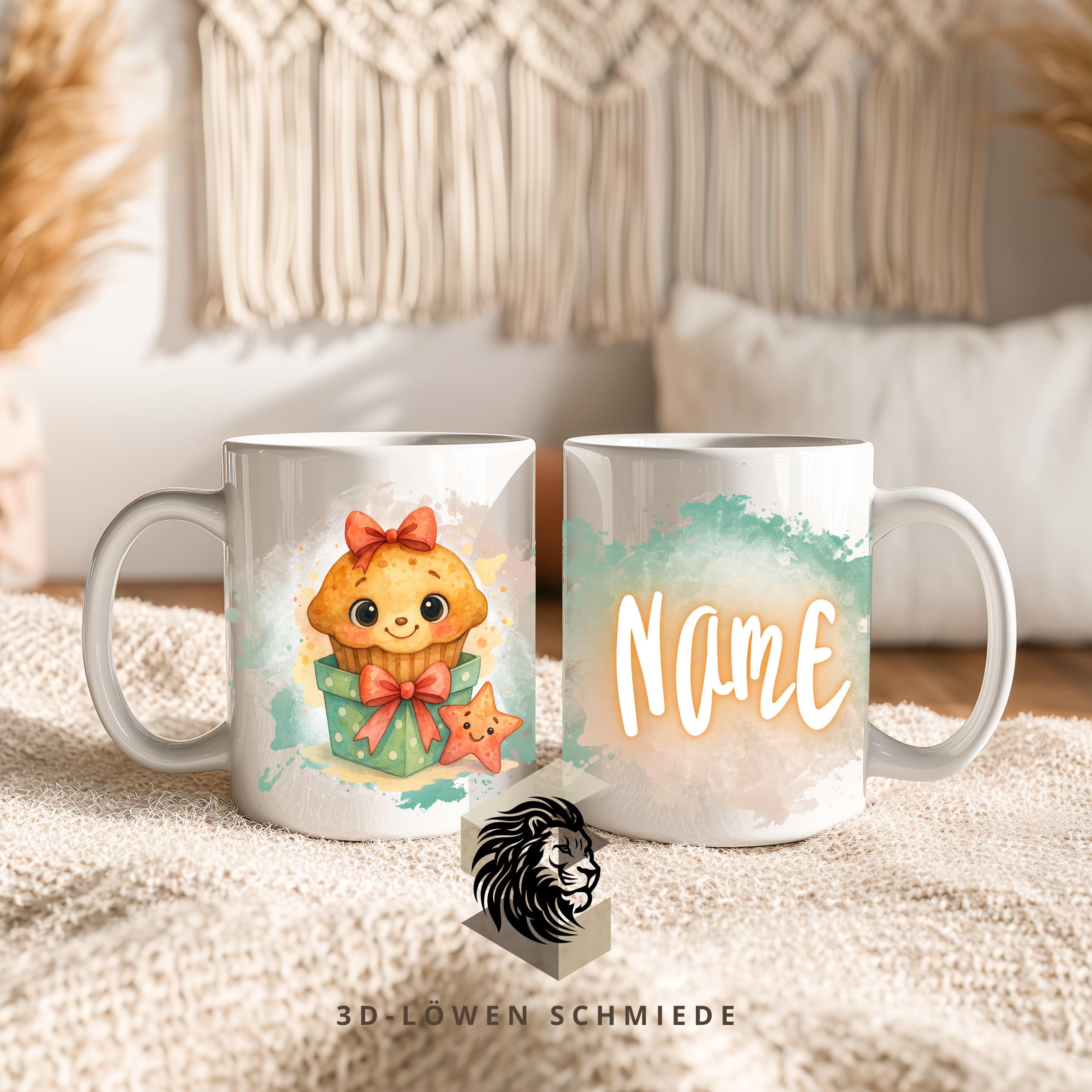 Personalisierte Tasse „Muffin“ mit Name  Geschenkidee für Geburtstag, Weihnachten, Kollegen und Familie