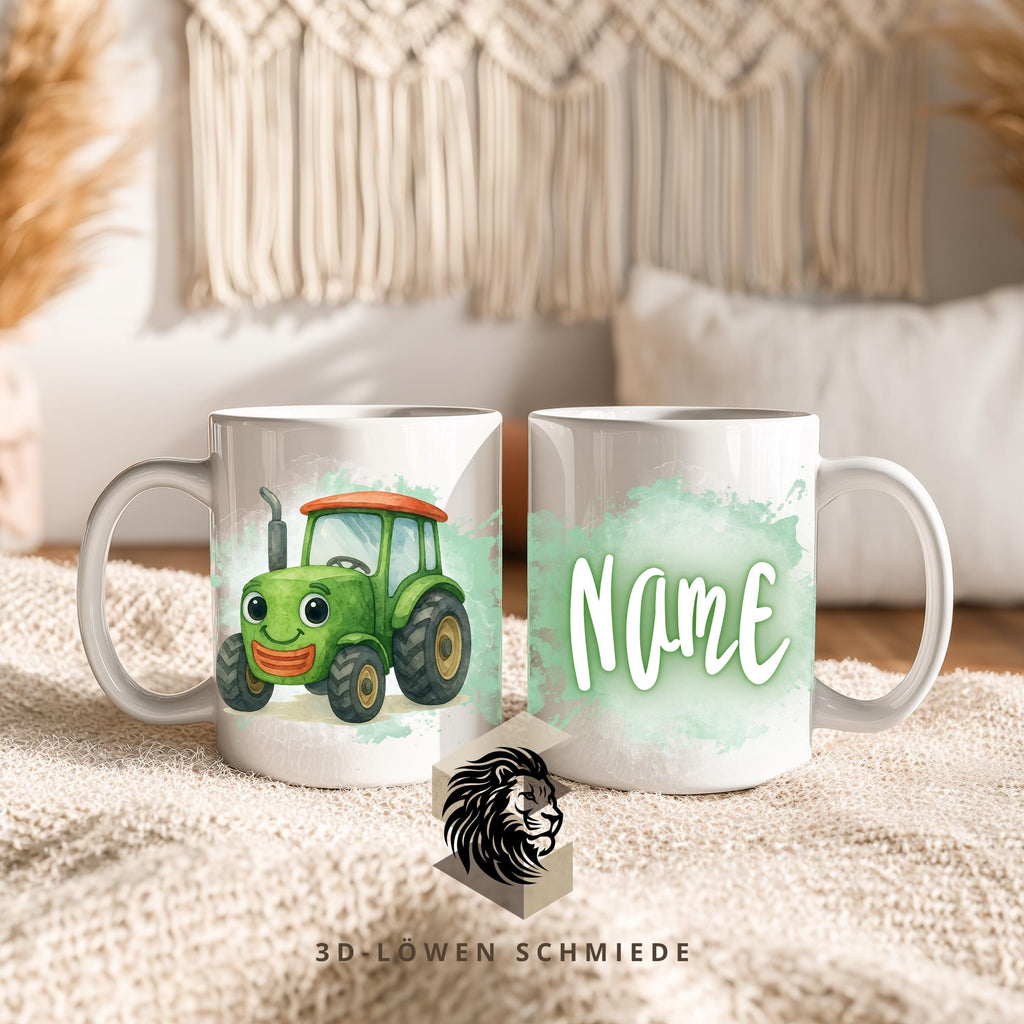 Personalisierte Tasse „Traktor“ mit Name  Geschenkidee für Geburtstag, Weihnachten, Kollegen und Familie